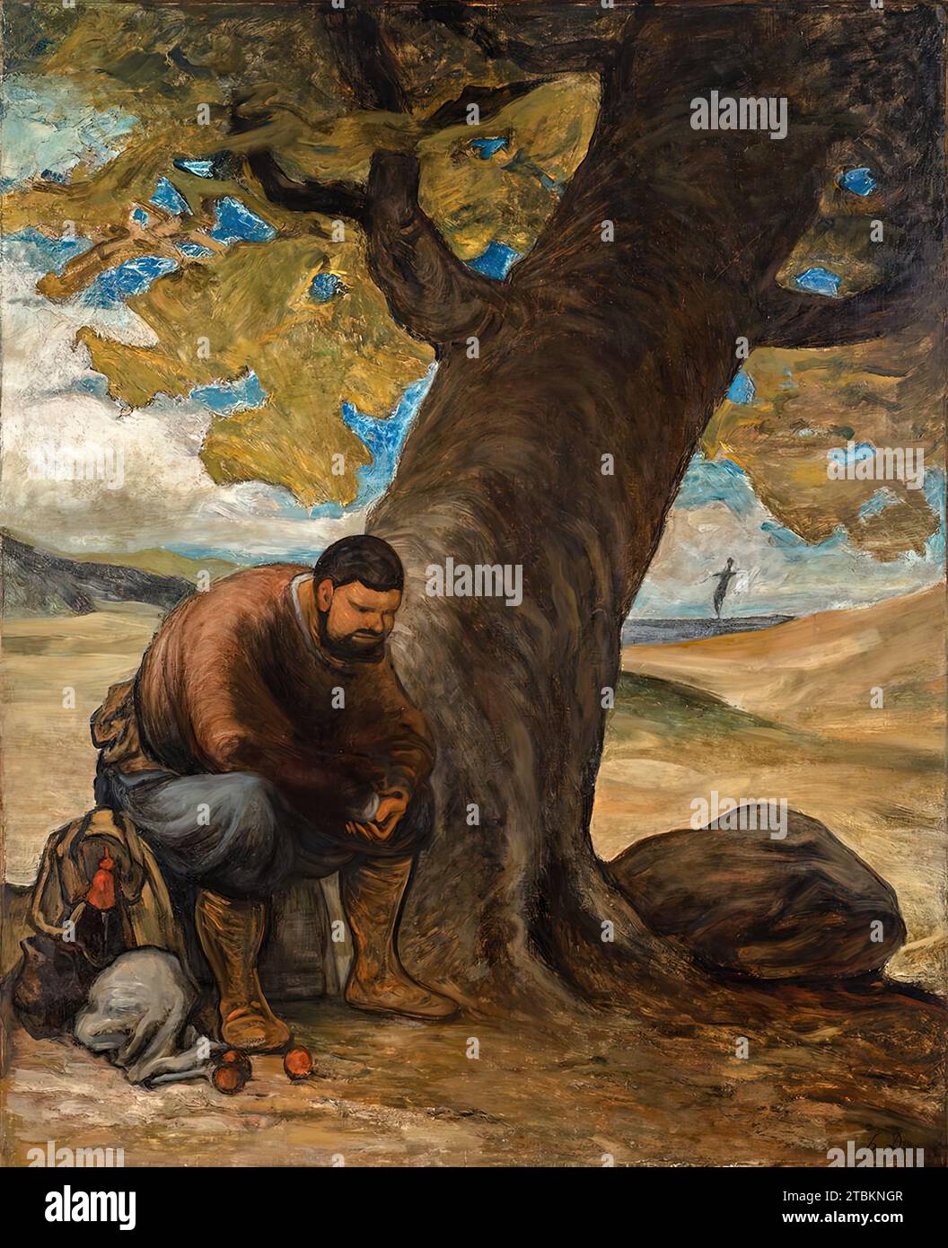 Sancho Panza, reposant sous un arbre, c1860/1870. Banque D'Images