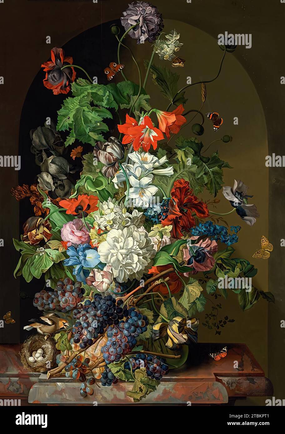 Nature morte des fleurs, 1830. Banque D'Images