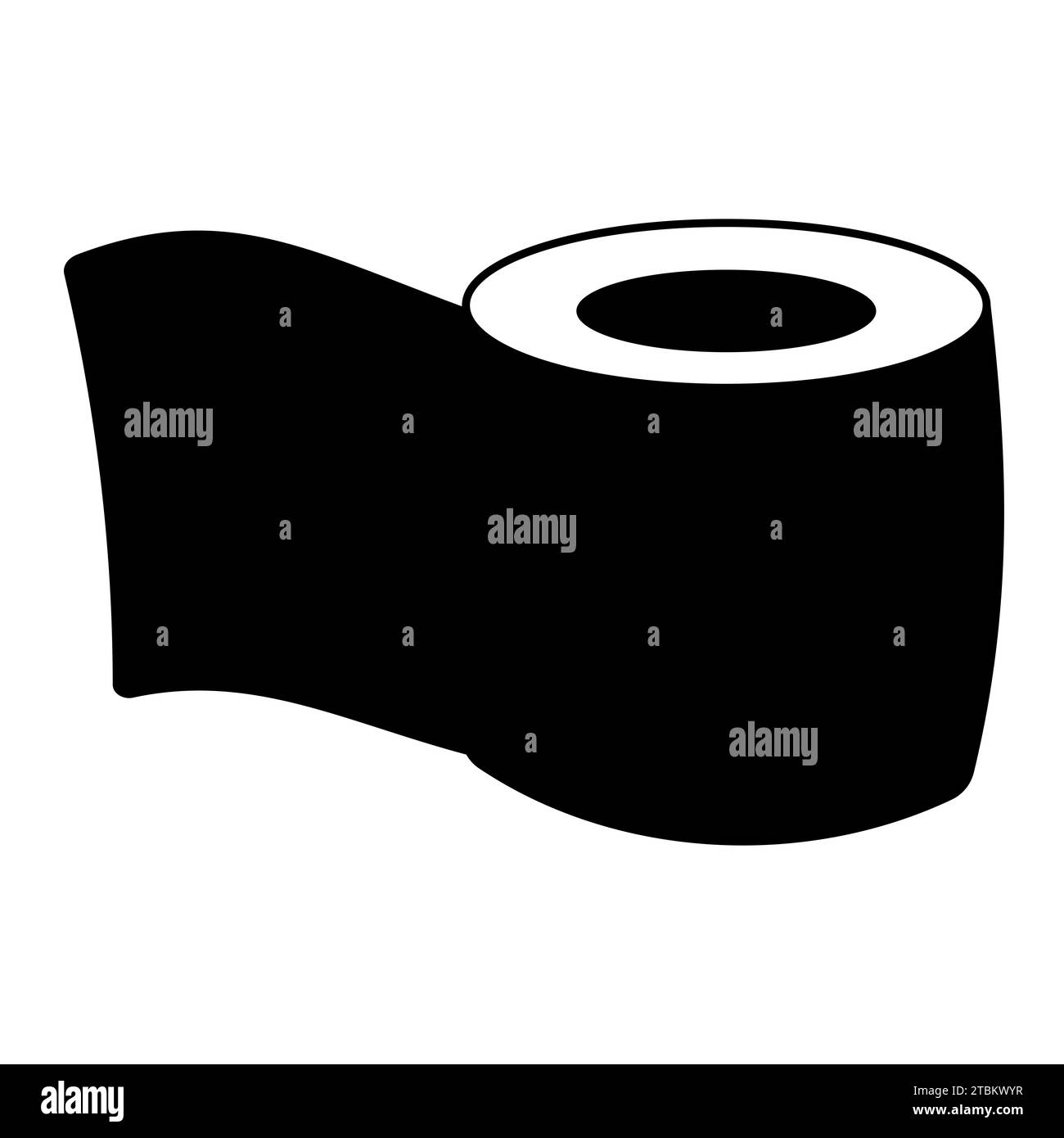 papier toilette hygiène intime serviette icône noir illustration vectorielle Banque D'Images