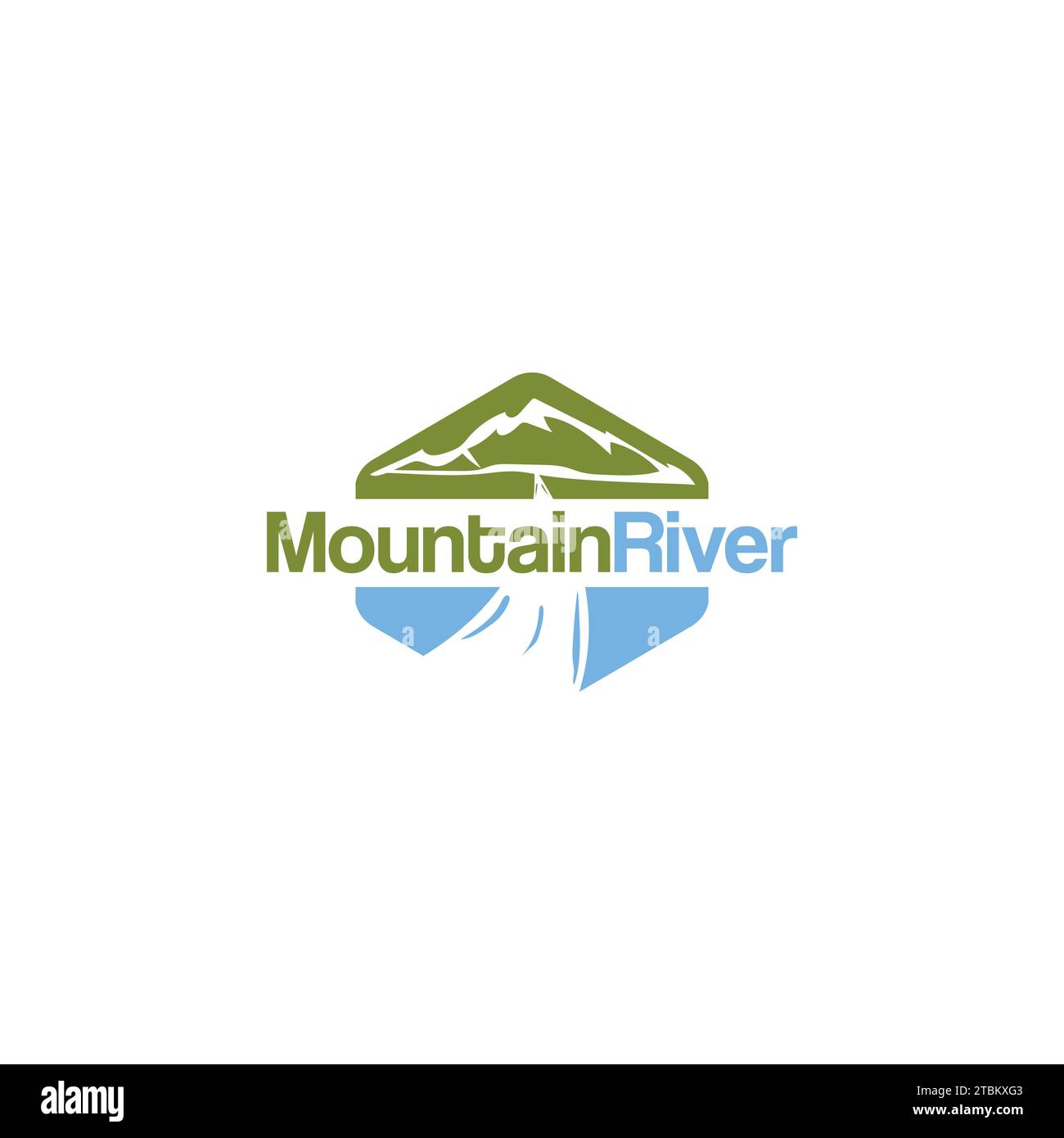 Inspiration du logo de l'icône de la montagne et de la rivière Illustration de Vecteur