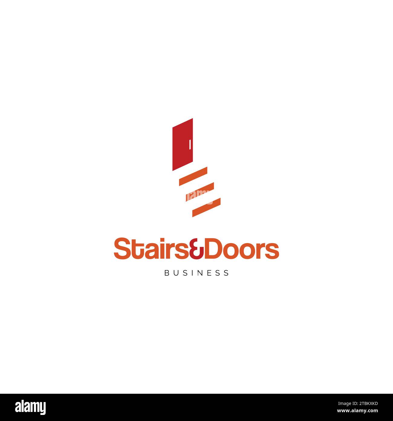 Inspiration de conception de logo d'icône d'escalier et de portes Illustration de Vecteur