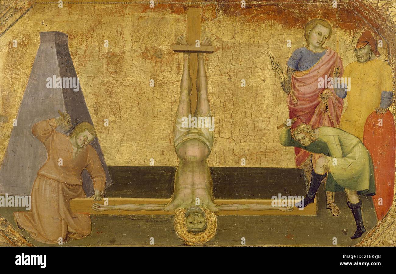 La Crucifixion de Saint Pierre, c1390. Ce panneau faisait autrefois partie de la 