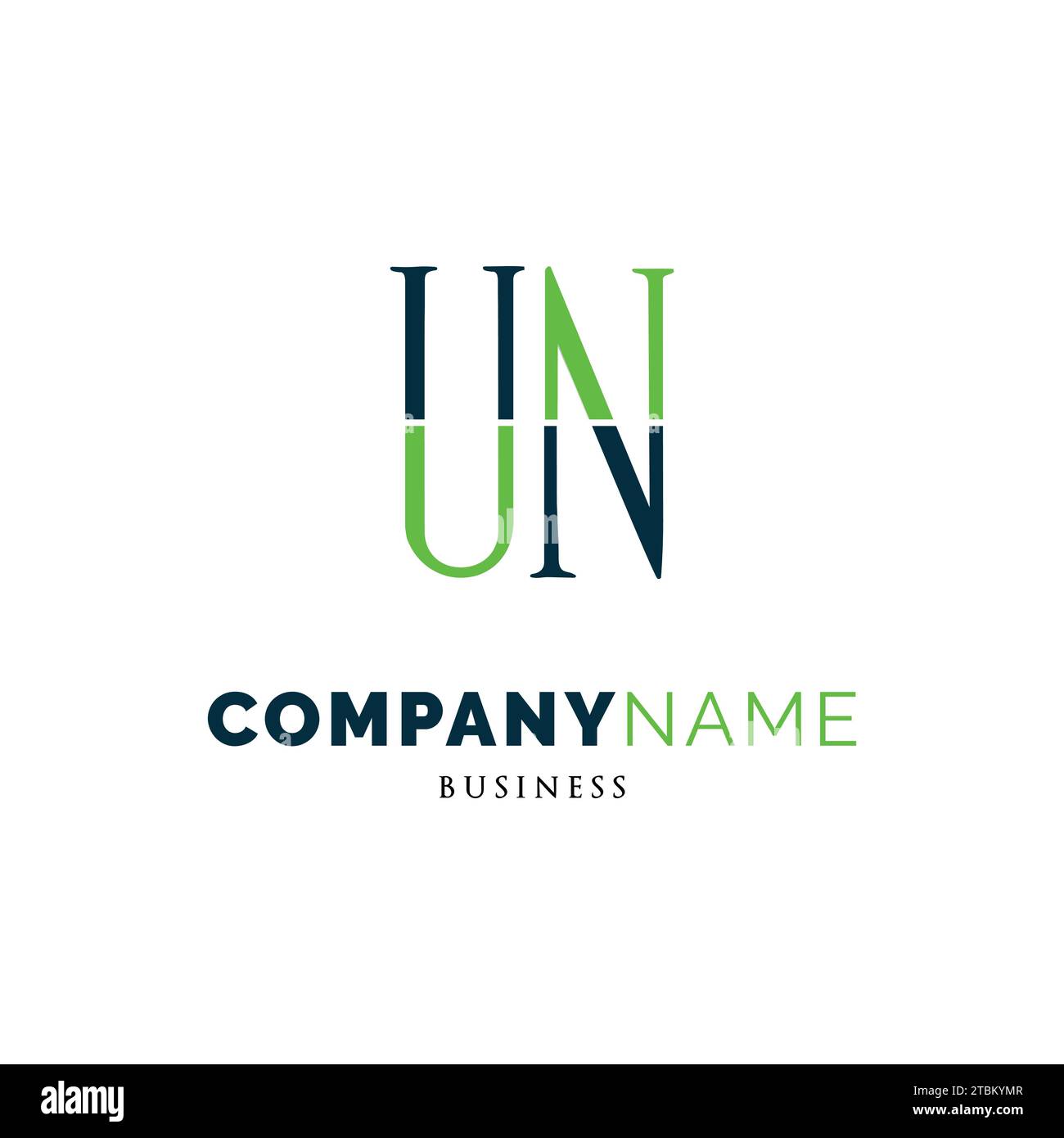Lettre initiale modèle de conception de logo d'icône ONU Illustration de Vecteur
