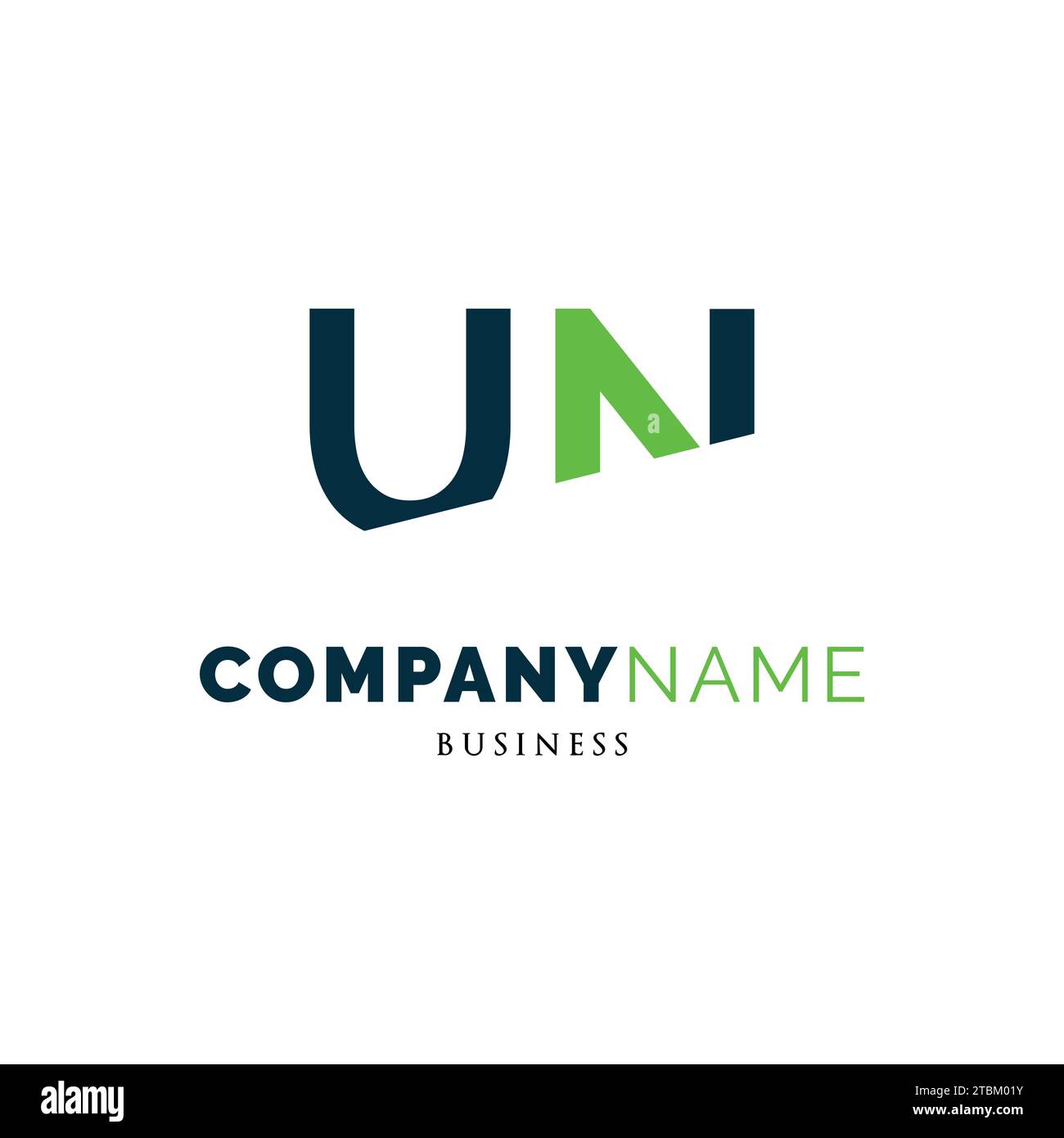 Lettre initiale modèle de conception de logo d'icône ONU Illustration de Vecteur