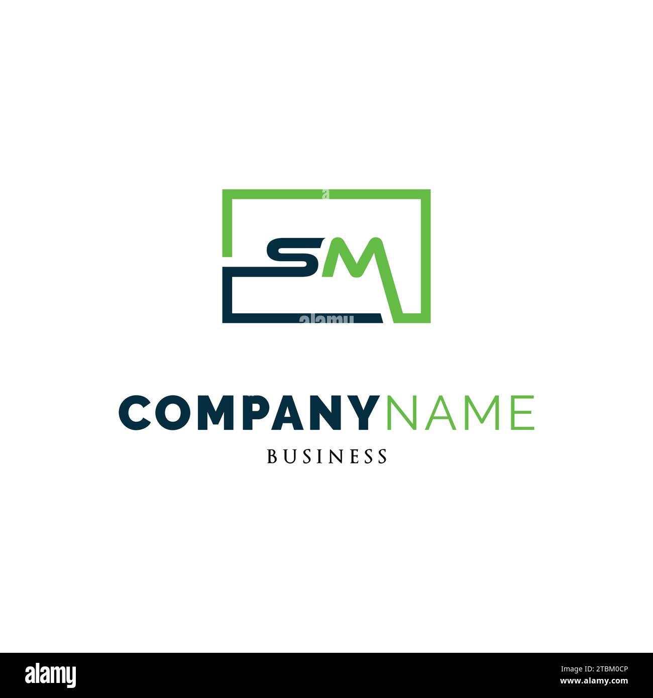 Modèle de conception de logo d'icône de lettre initiale SM Illustration de Vecteur