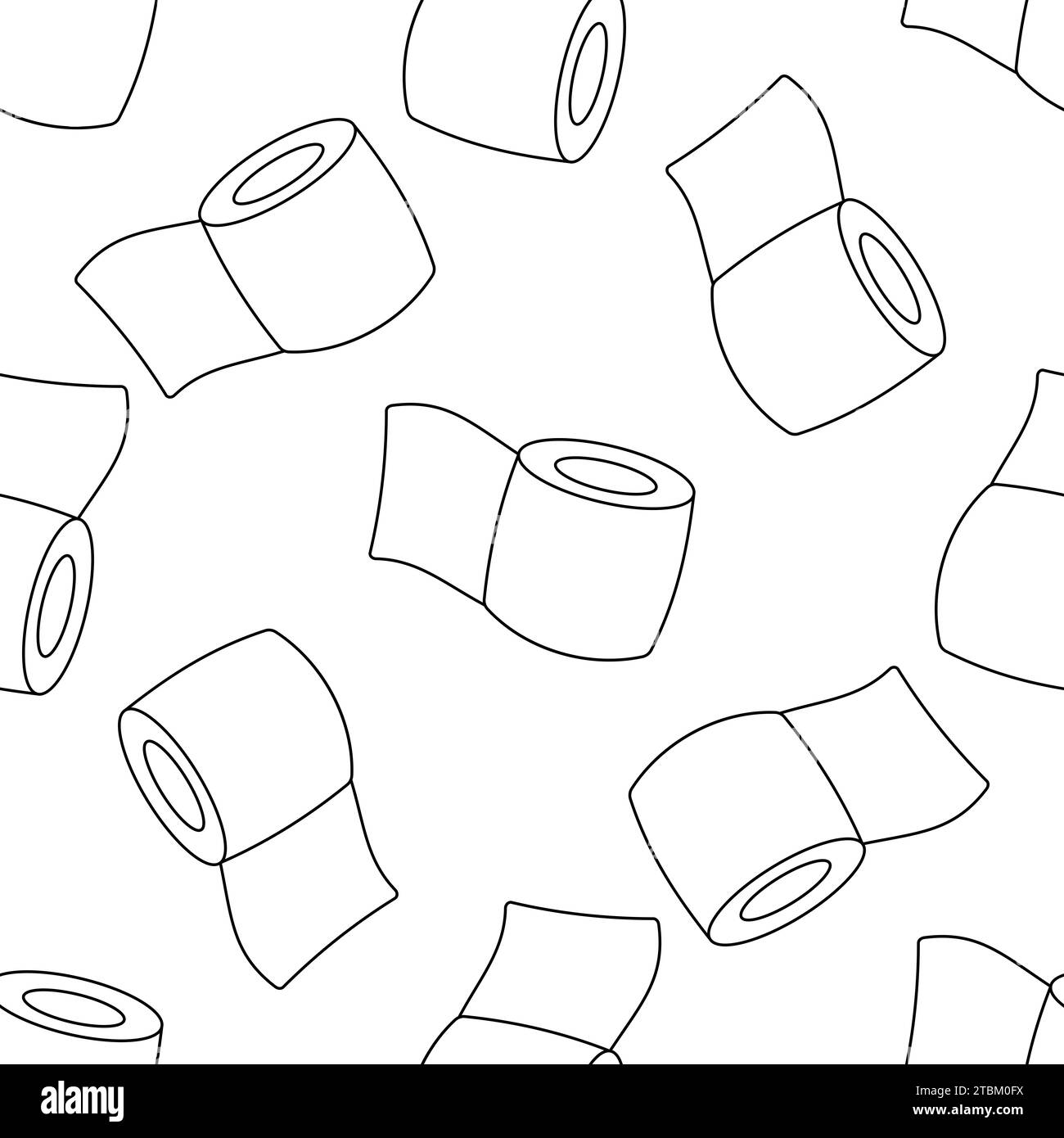 illustration vectorielle de ligne de motif de serviette intime d'hygiène de papier toilette Banque D'Images