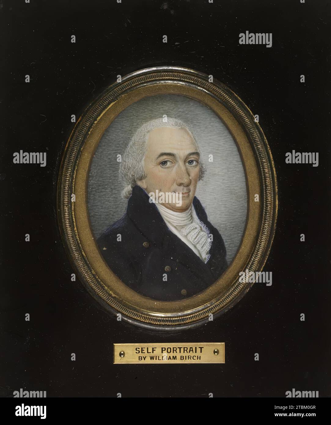 Autoportrait (William Russell Birch), c1834. Le catalogue miniature Fink décrit cela comme un autoportrait de trois quarts à droite de William Russell Birch. Cependant, une note dans le dossier d'une inscription maintenant perdue au dos du cadre donne la date du portrait comme 1835, l'année après la mort de Birch. De plus, l'inscription est ambigieuse. Il pourrait être interprété comme suggérant que le portrait était un cadeau de l'artiste à sa fille, ou que le portrait a été peint par Louisa Birch « de son père ». Banque D'Images