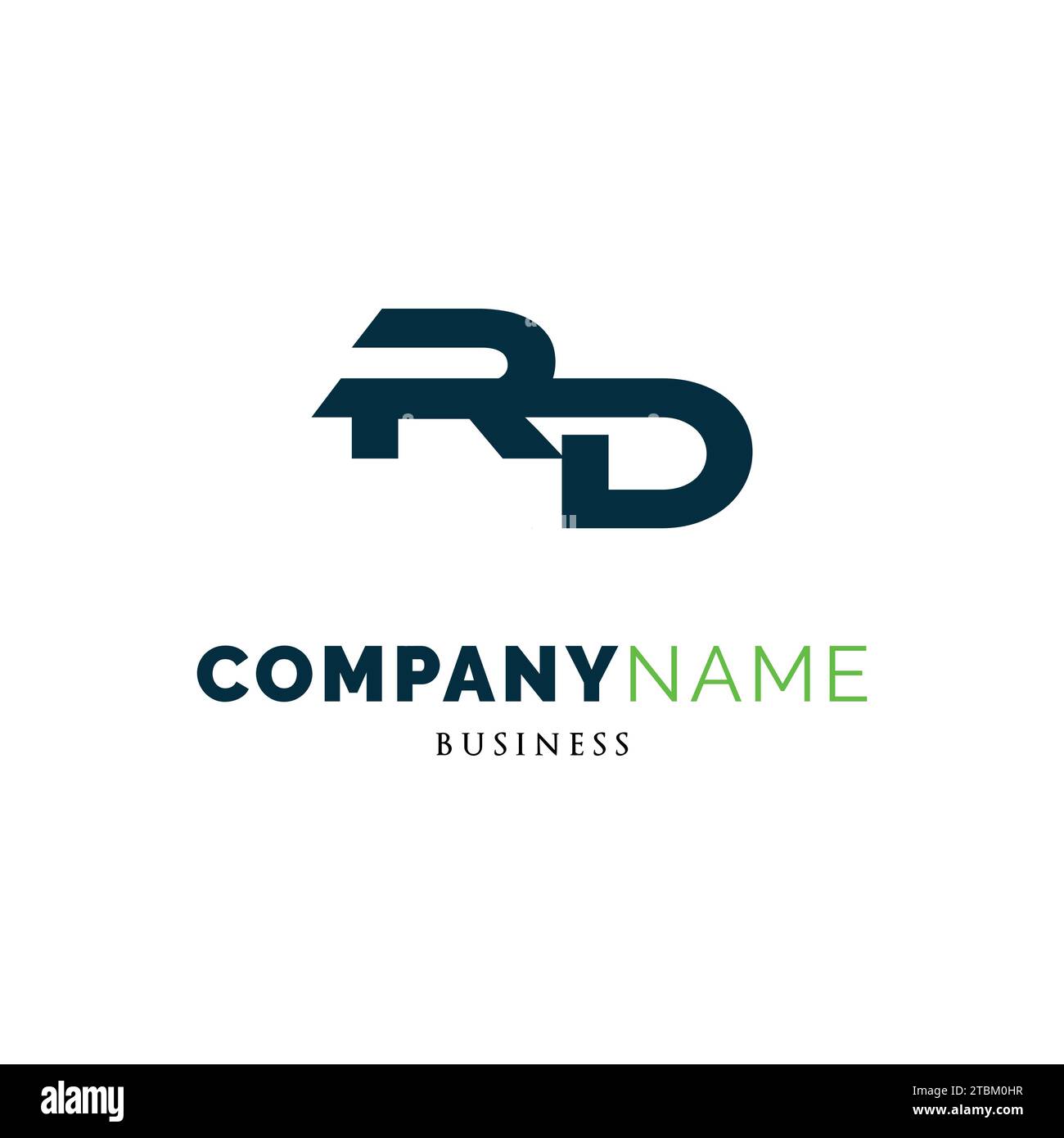 Modèle de conception de logo d'icône de lettre initiale RD Illustration de Vecteur