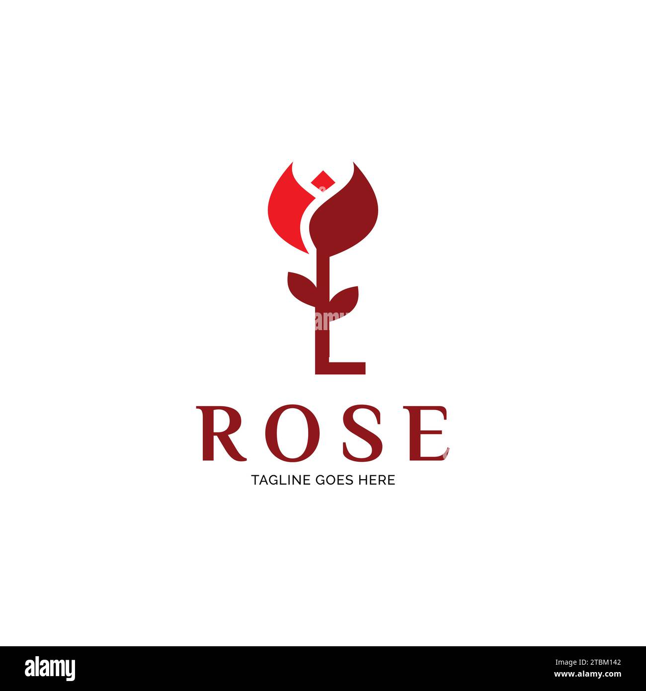 Inspiration initiale de conception de logo fleur rose lettre l Illustration de Vecteur