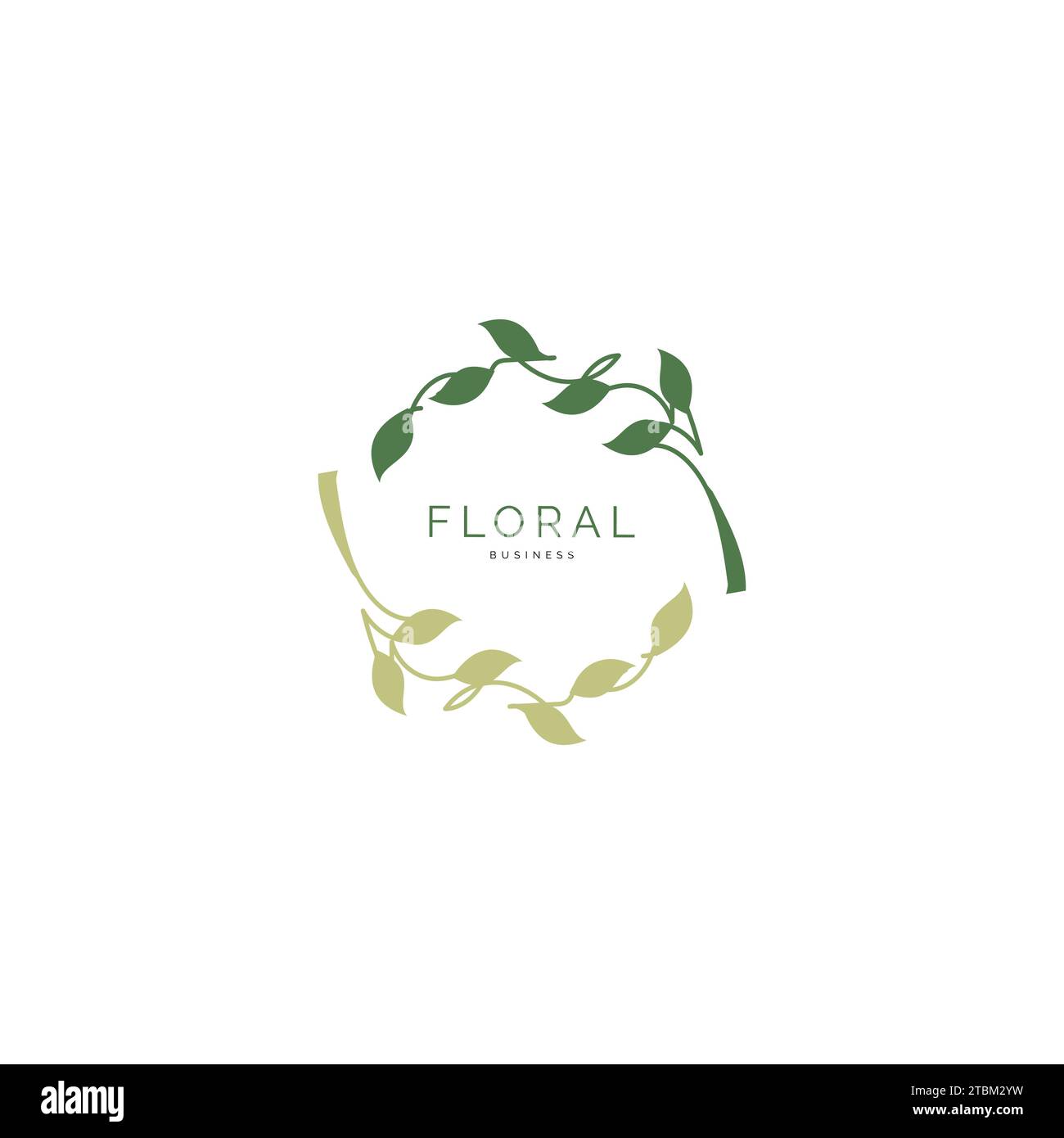 Inspiration logo icône orné de feuilles florales Illustration de Vecteur