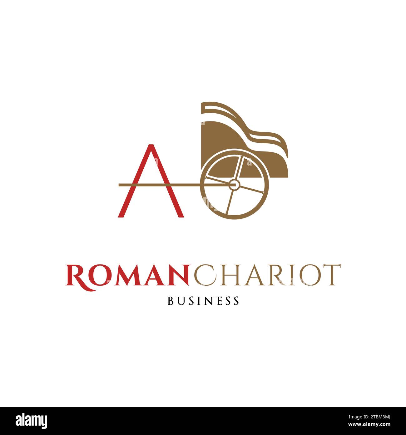 Lettre initiale Un ancien modèle de conception de logo d'icône chariot romain Illustration de Vecteur
