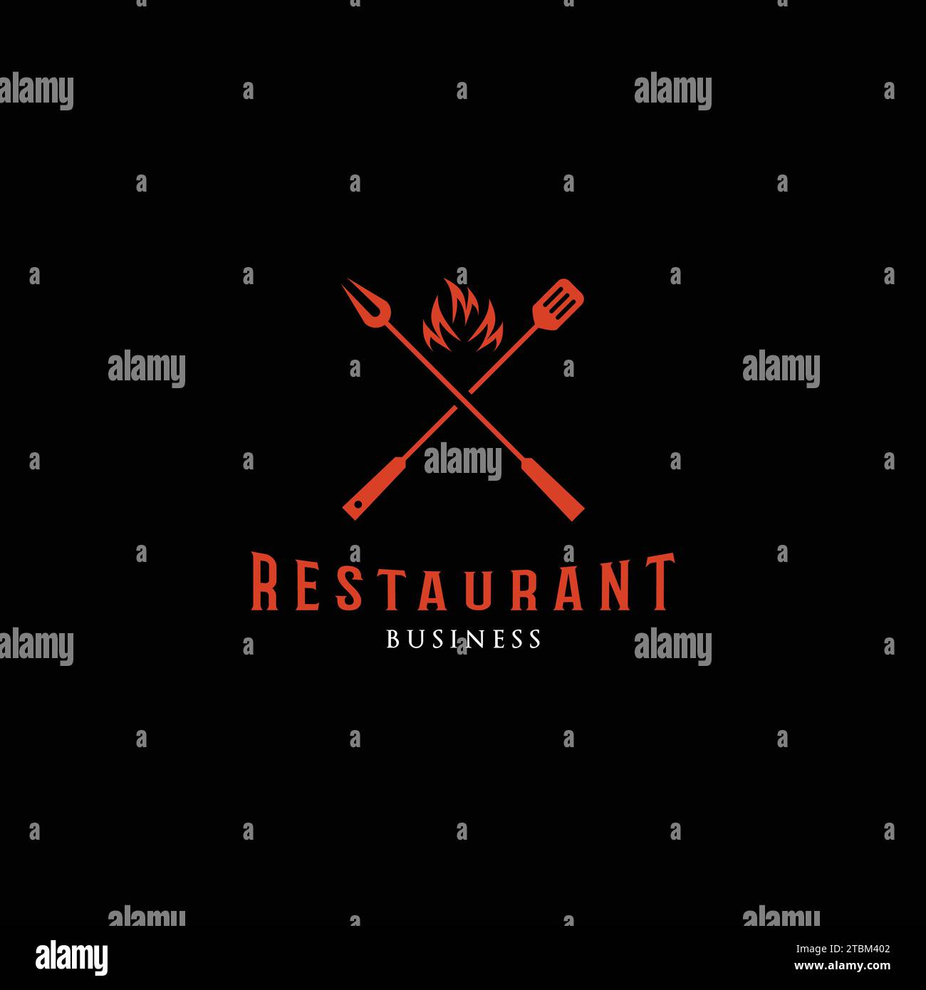 Inspiration du logo du restaurant grill Illustration de Vecteur