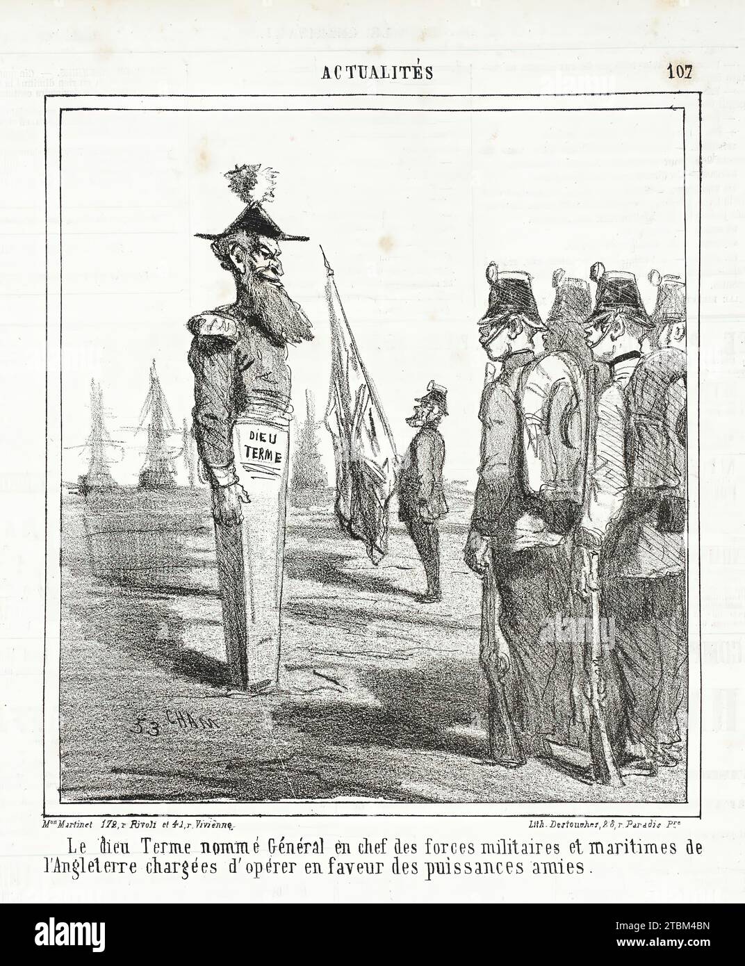 Le dieu terme nomm&#xe9 ; g&#xe9;n&#xe9;ral en chef des forces militaires et maritimes de l'Angleterre charg&#xe9;es d'op&#xe9;rer en faveur des puissances amies, 1864. Dans Actualit&#xe9;s. Banque D'Images