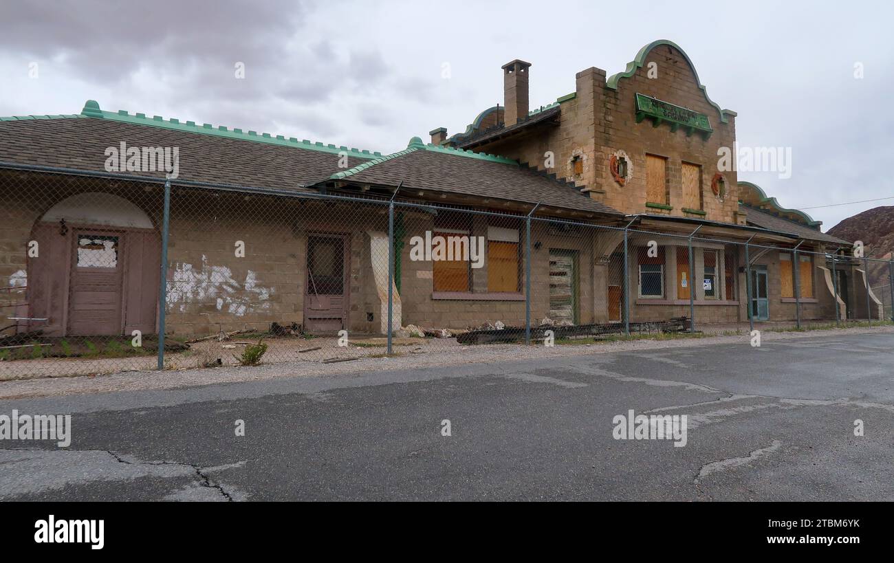 La ville fantôme de Rhyolite, Nevada Banque D'Images