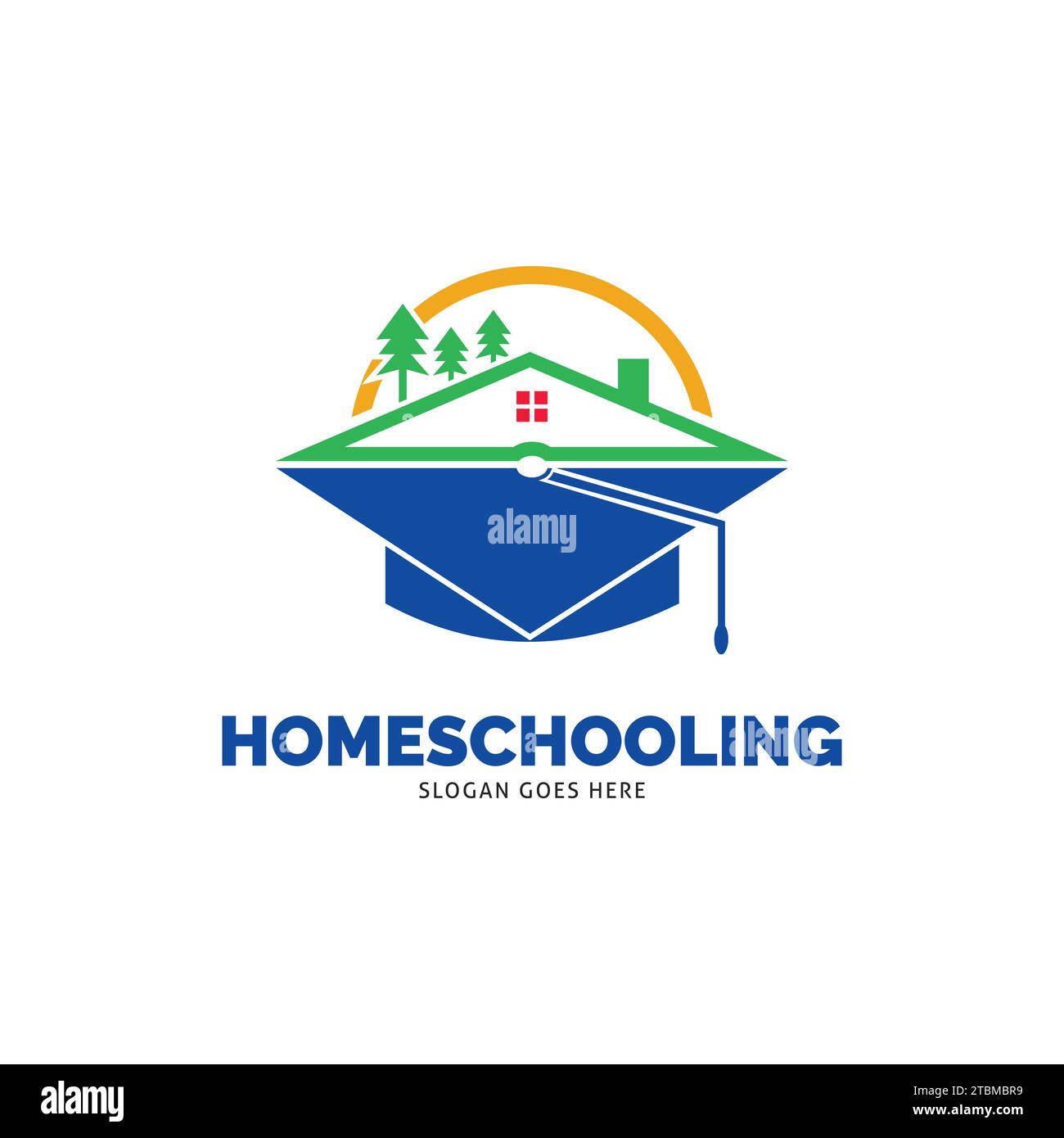 Homeschooling icône Vector logo modèle Illustration Design Illustration de Vecteur