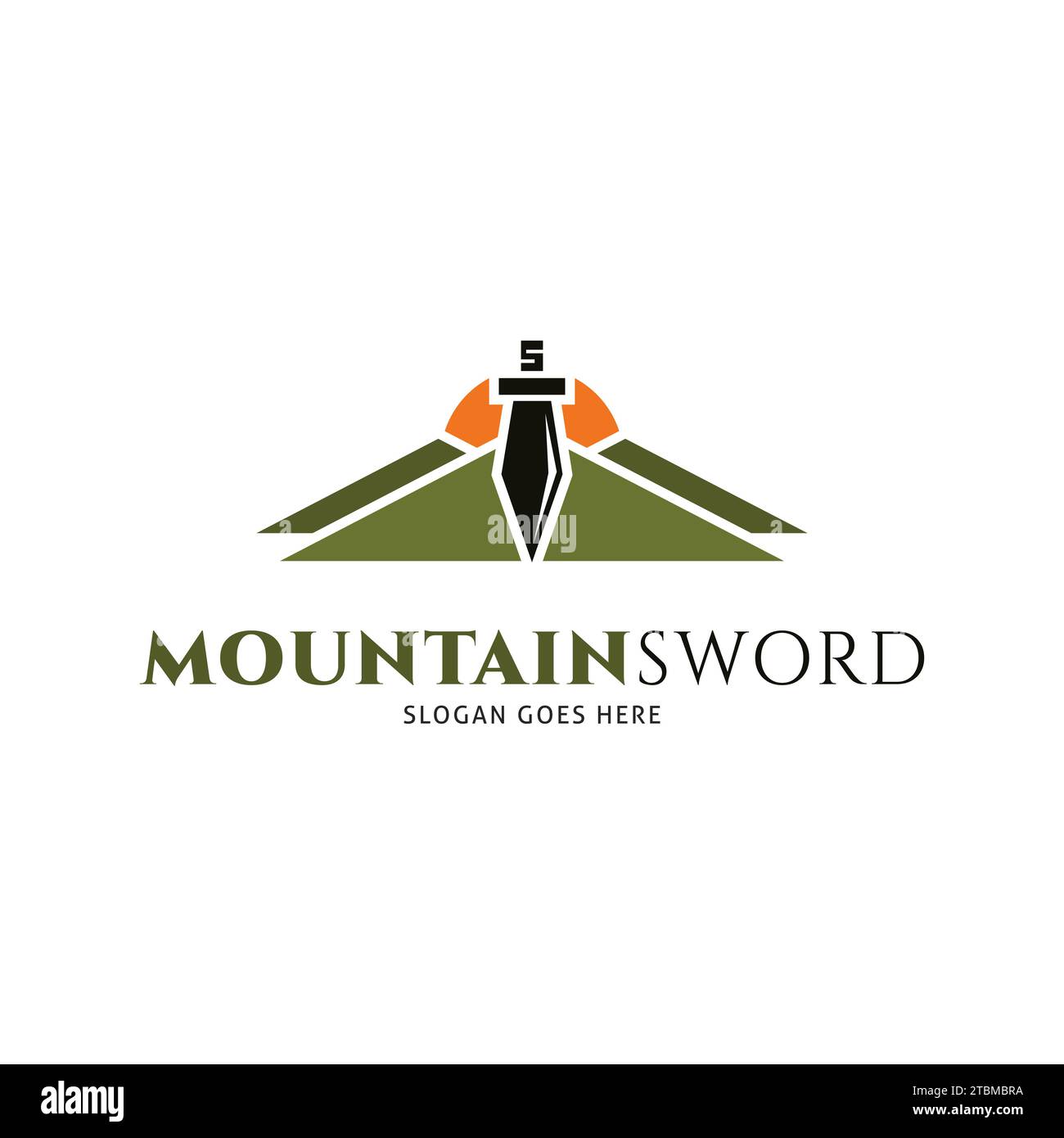 Mountain Sword icône Vector logo modèle Illustration Design Illustration de Vecteur