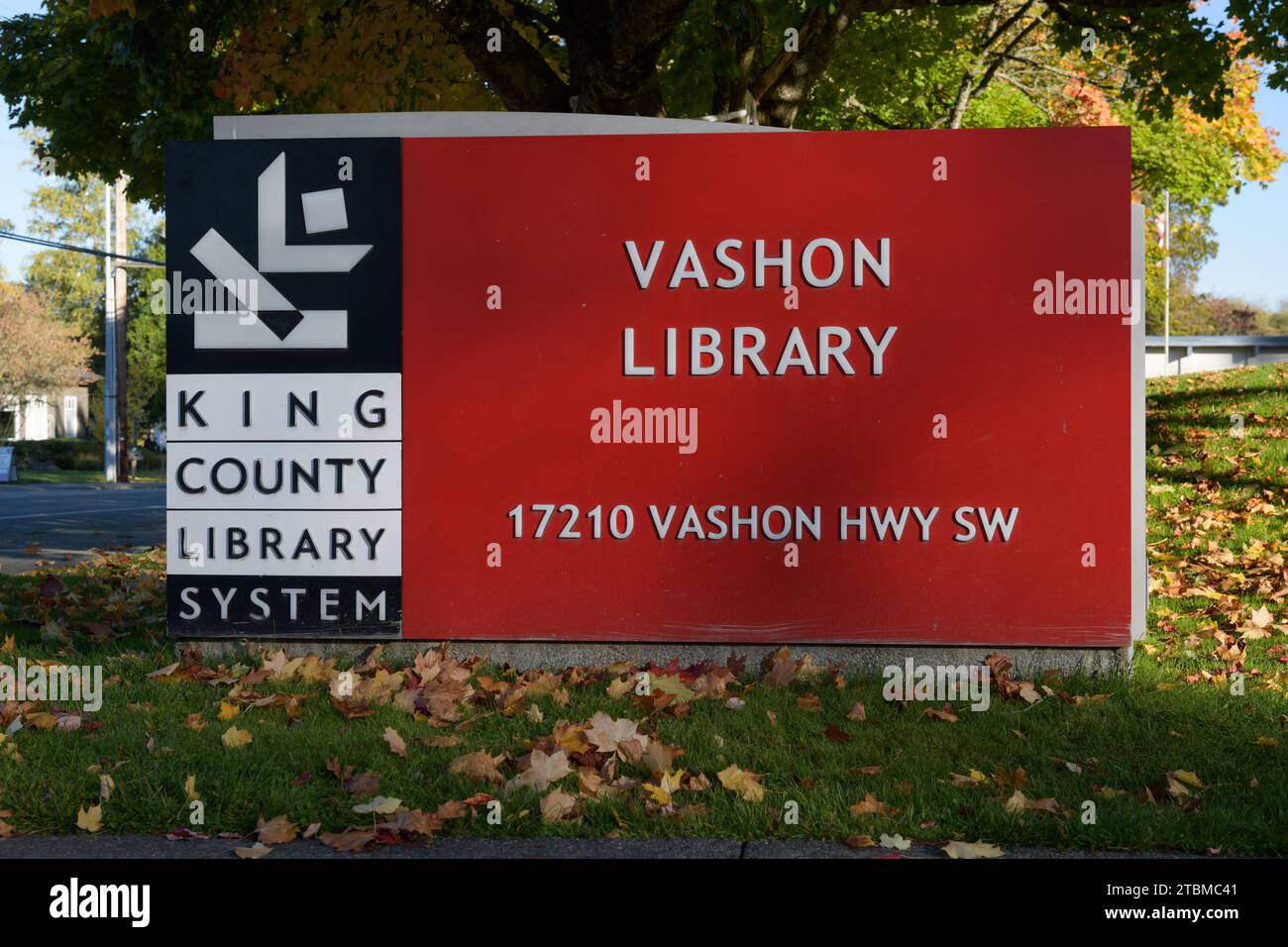 Vashon Island, WA, USA 30 octobre 2023 ; panneau pour Vashon Labrary