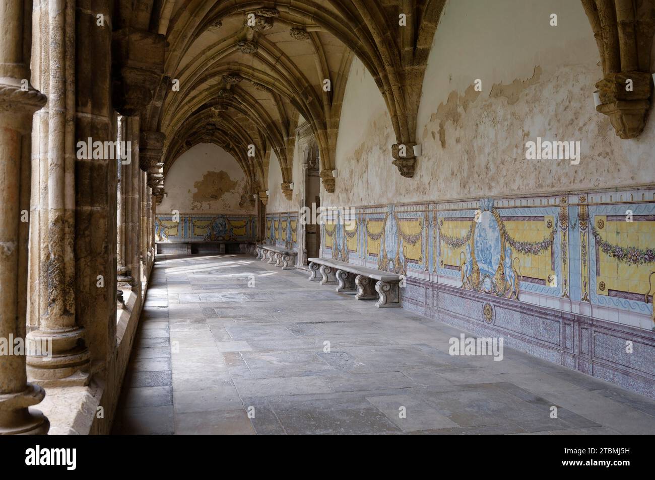 Cloître, monastère de Santa Cruz, Coimbra, Portugal Banque D'Images