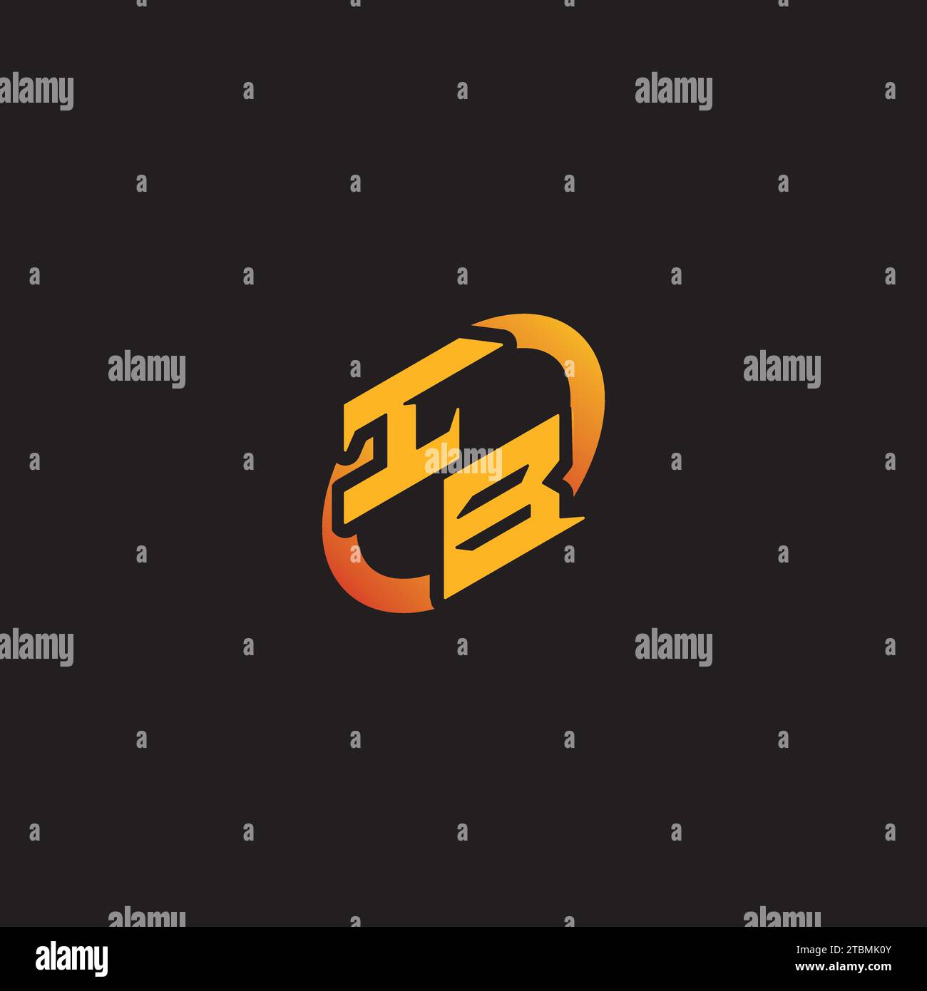 BI combinaison lettre initiales uniques logo eSport pour l'équipe de jeu, youtube, twitch Illustration de Vecteur