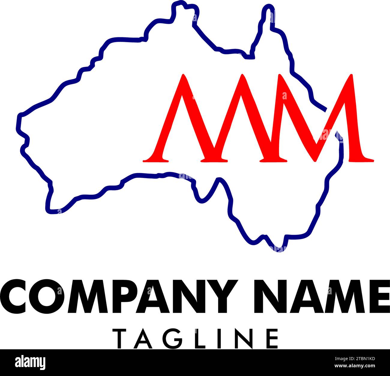 Lettre initiale AAM avec concept de conception de logo de carte d'Australie Illustration de Vecteur