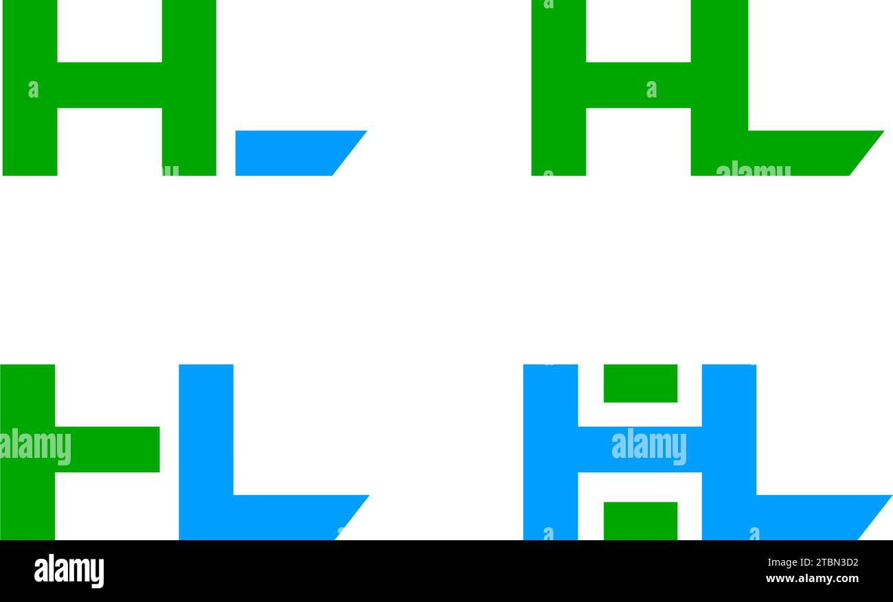 Ensemble de lettres initiales du logo HL Design Illustration de Vecteur