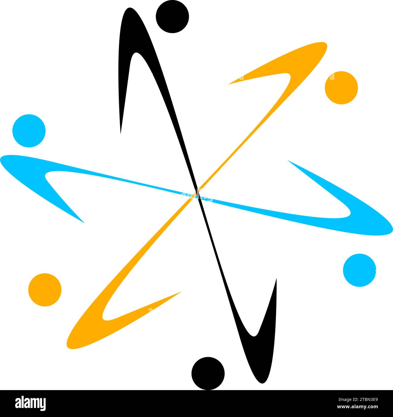 Modèle de conception de logo de travail d'équipe Illustration de Vecteur
