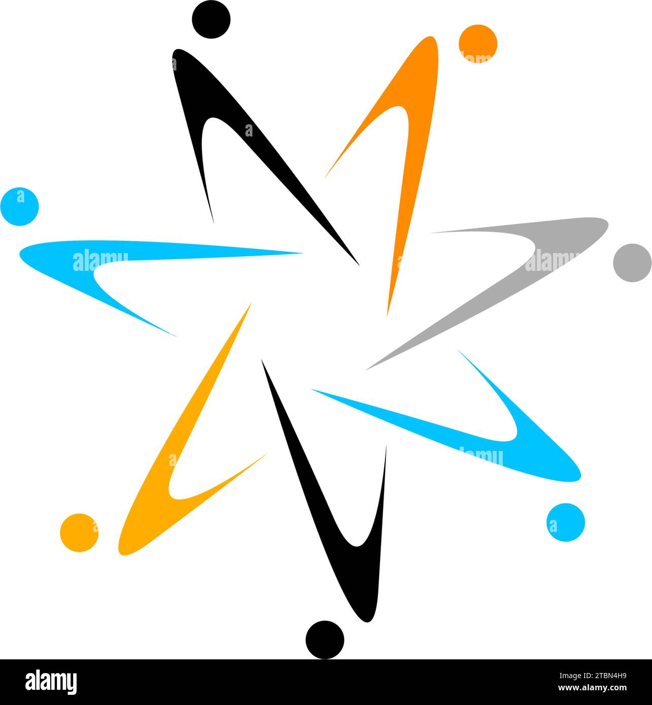 Modèle de conception de logo de travail d'équipe Illustration de Vecteur