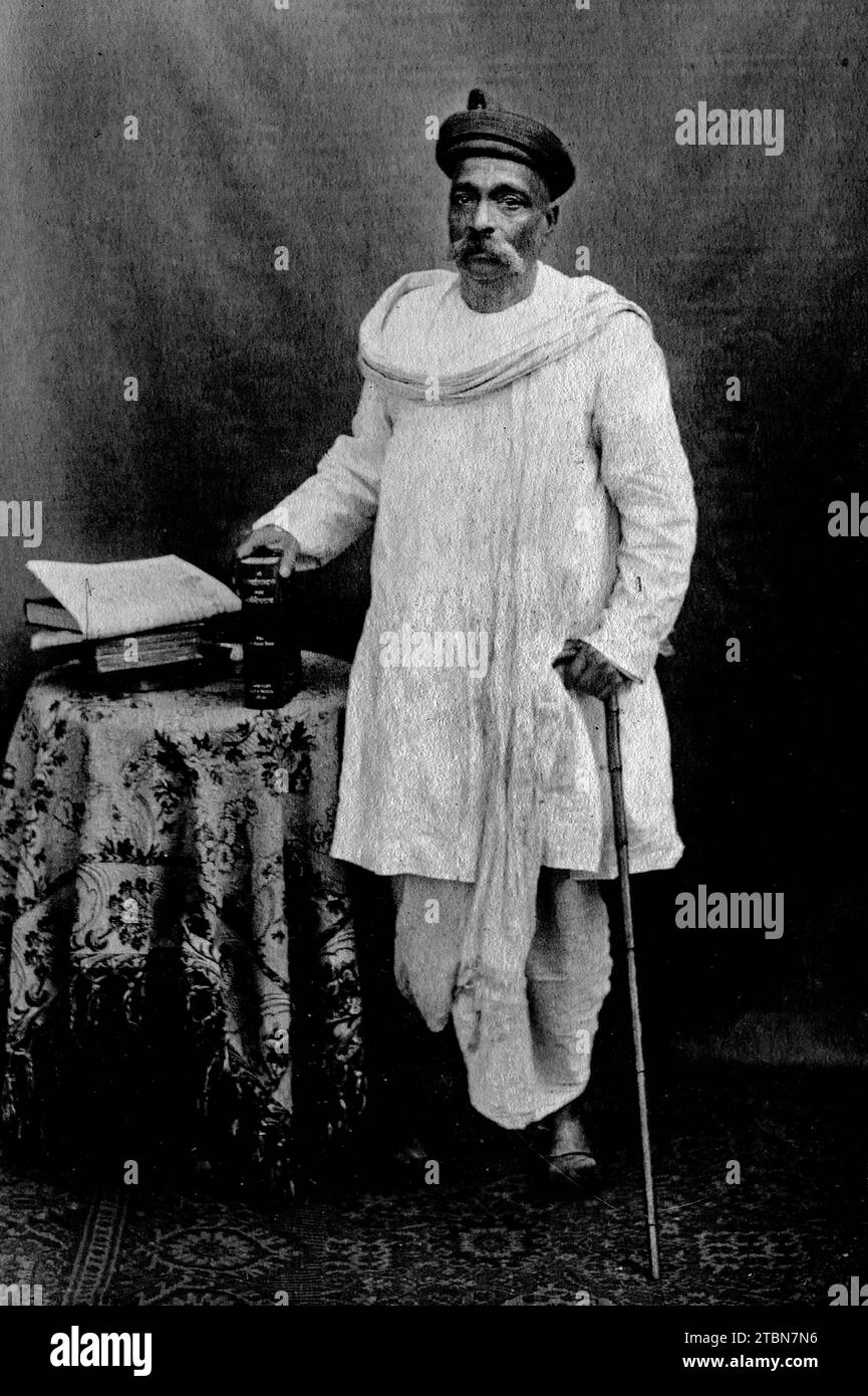 04 25 2018 carte postale vintage en noir et blanc, Lokmanya Bal Gangadhar Tilak, Inde Asie. Banque D'Images