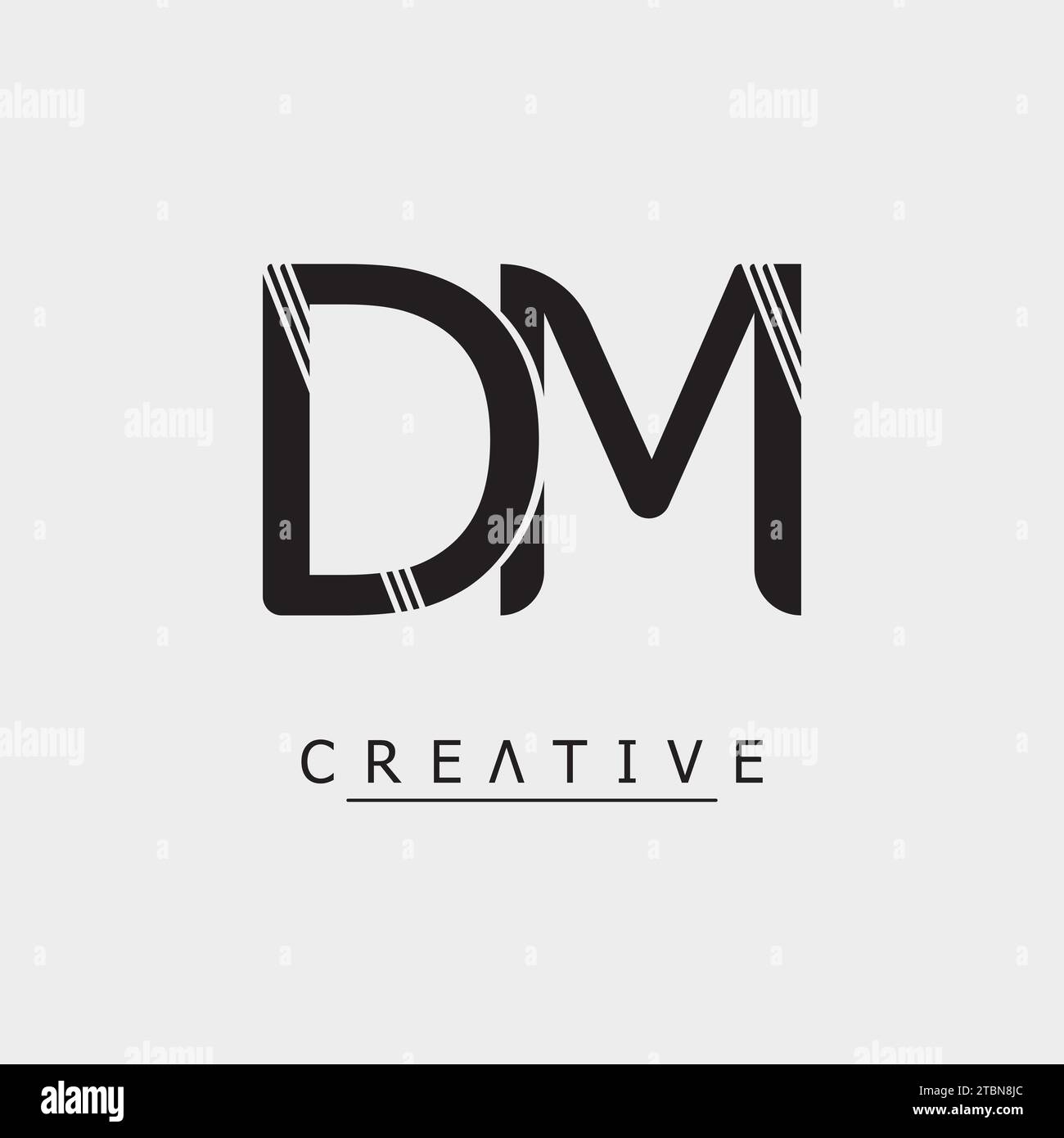 DM logo, marque, nom, logo, entreprise Illustration de Vecteur