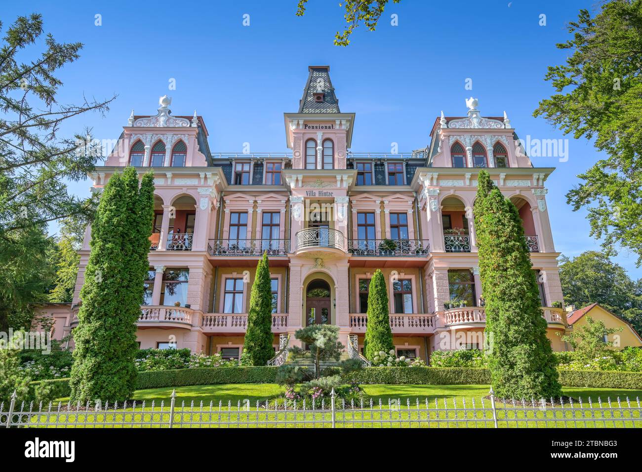 Villa Hintze, Delbrückstraße, Heringsdorf, Usedom, Mecklenburg-Vorpommern, Deutschland Banque D'Images