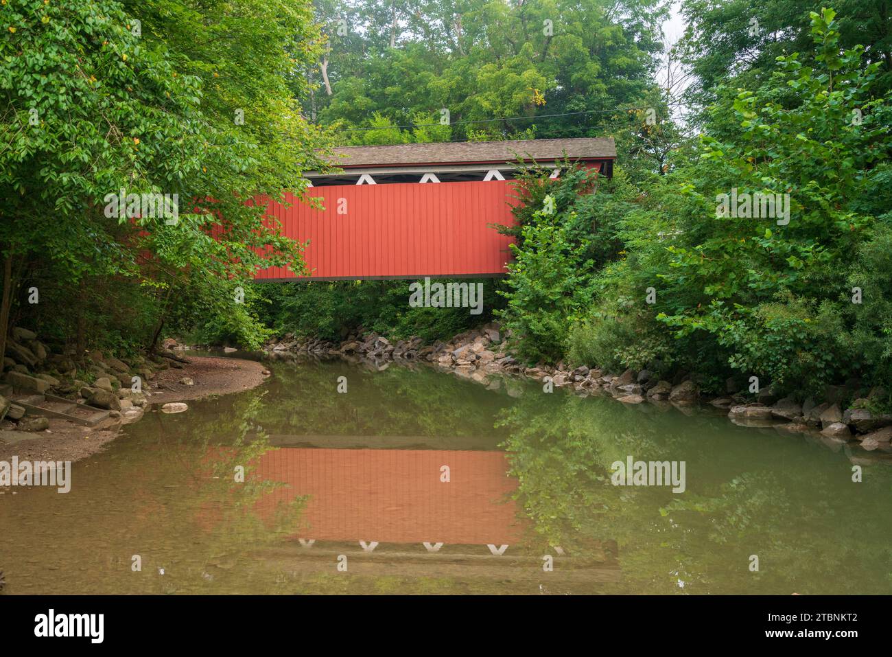 Le pont couvert d'Everett au parc national de Cuyahoga Valley dans l'Ohio Banque D'Images