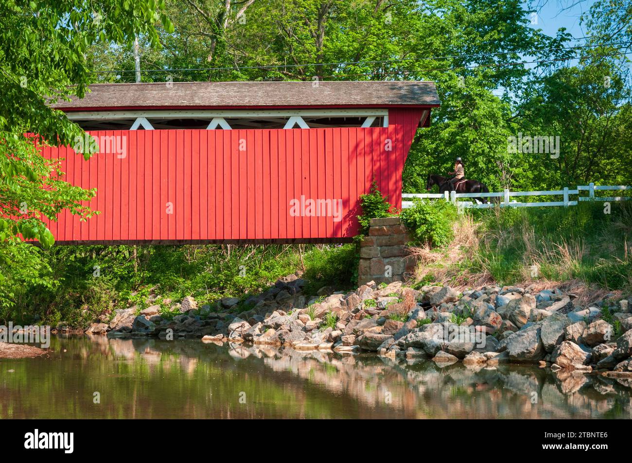 Le pont couvert d'Everett au parc national de Cuyahoga Valley dans l'Ohio Banque D'Images