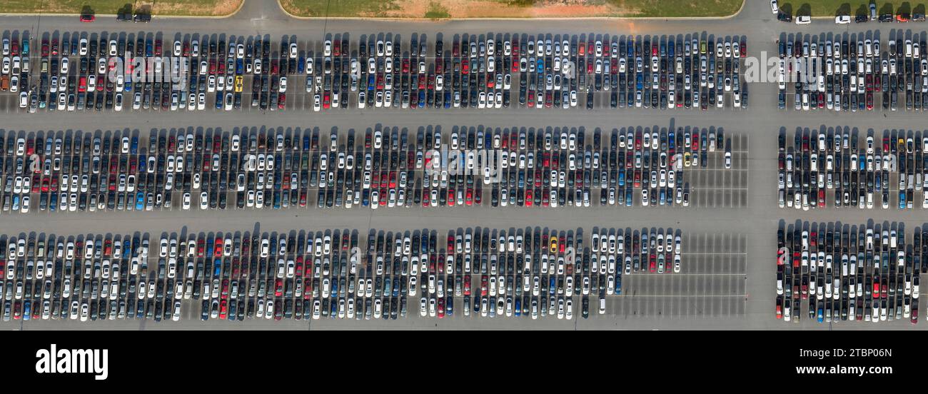 Parking pour voitures de location, Winder, Géorgie Banque D'Images