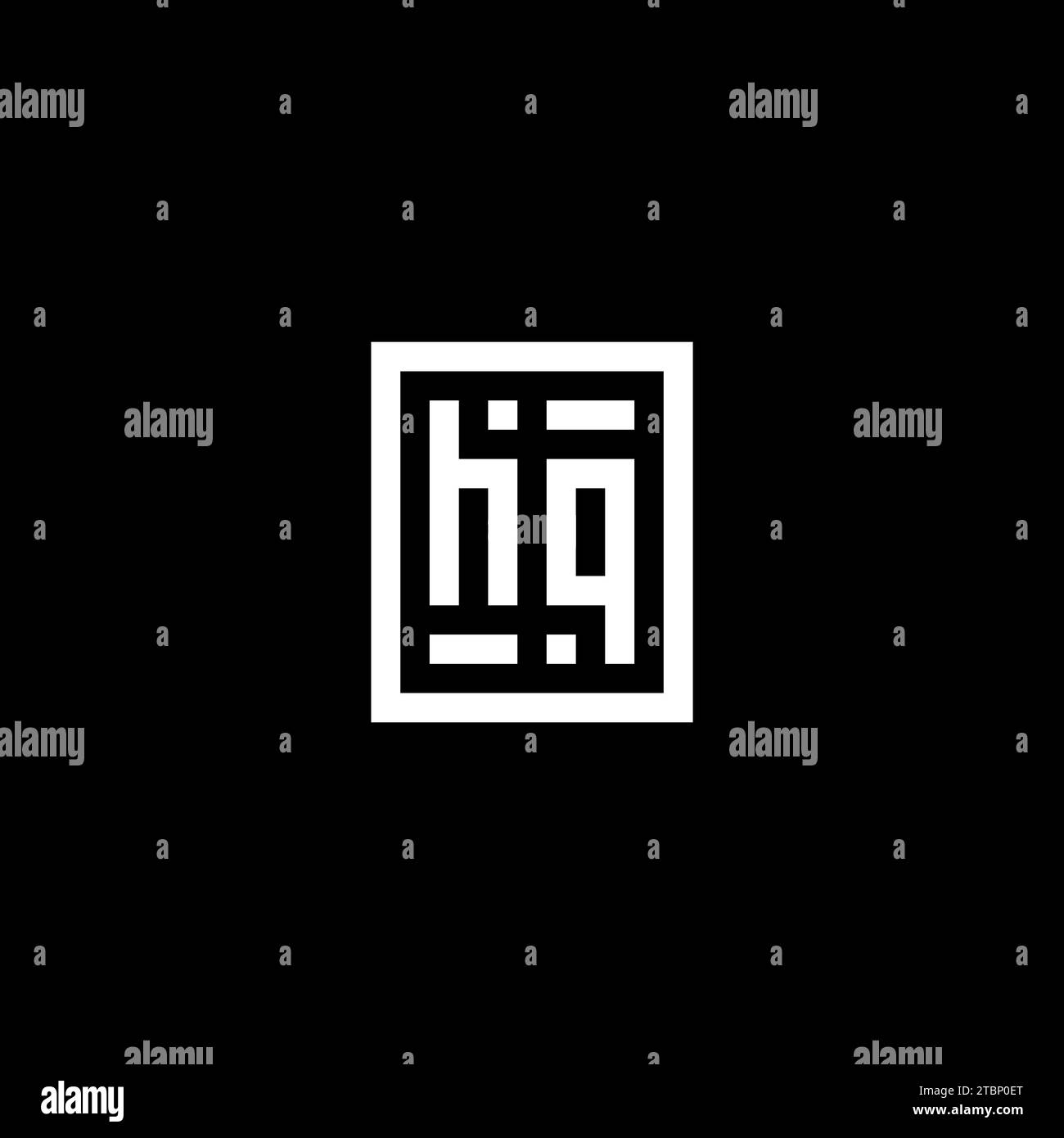 Logo initial HQ avec idées de conception de style de forme rectangulaire carrée Illustration de Vecteur