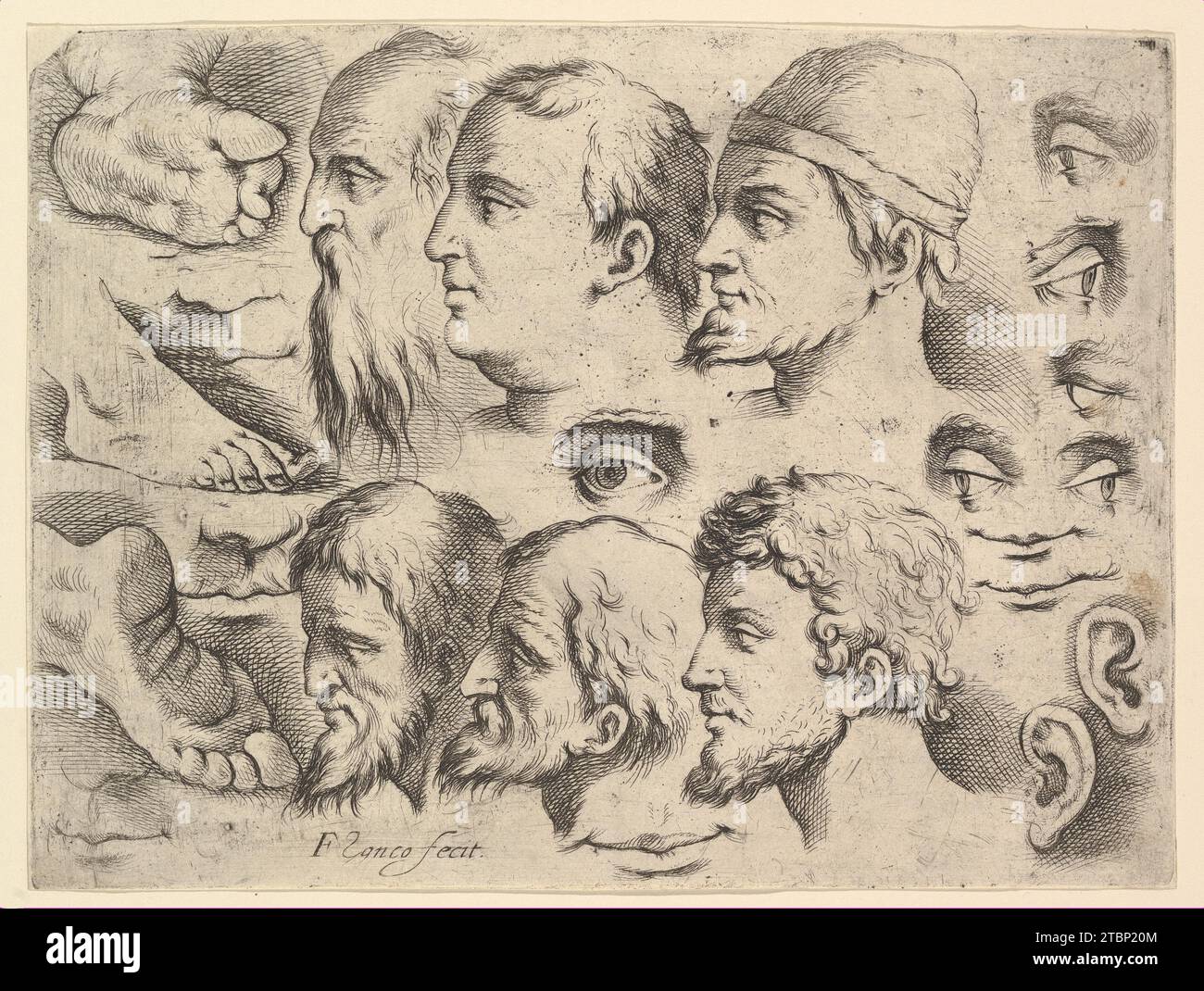 Six têtes, trois pieds, deux oreilles, six yeux, quatre lèvres 1926 par Battista Franco Banque D'Images