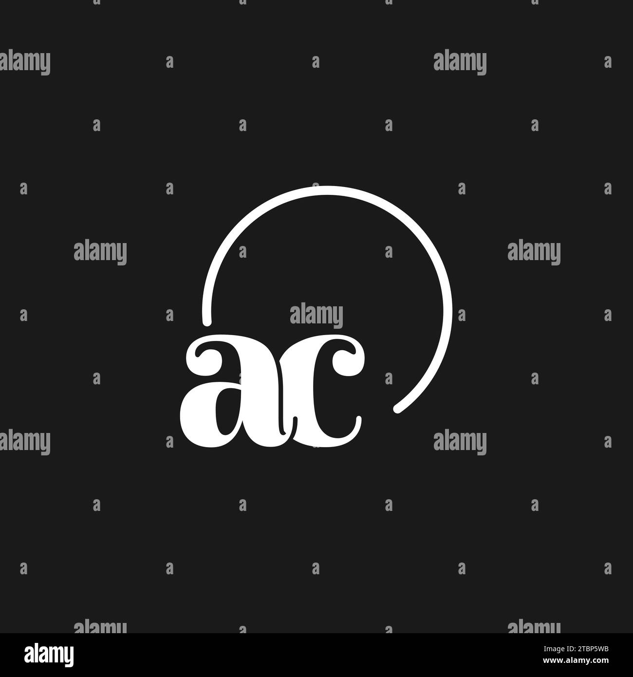 AC logo initiales monogramme avec des lignes circulaires, design de logo minimaliste et propre, graphique vectoriel de style simple mais chic Illustration de Vecteur