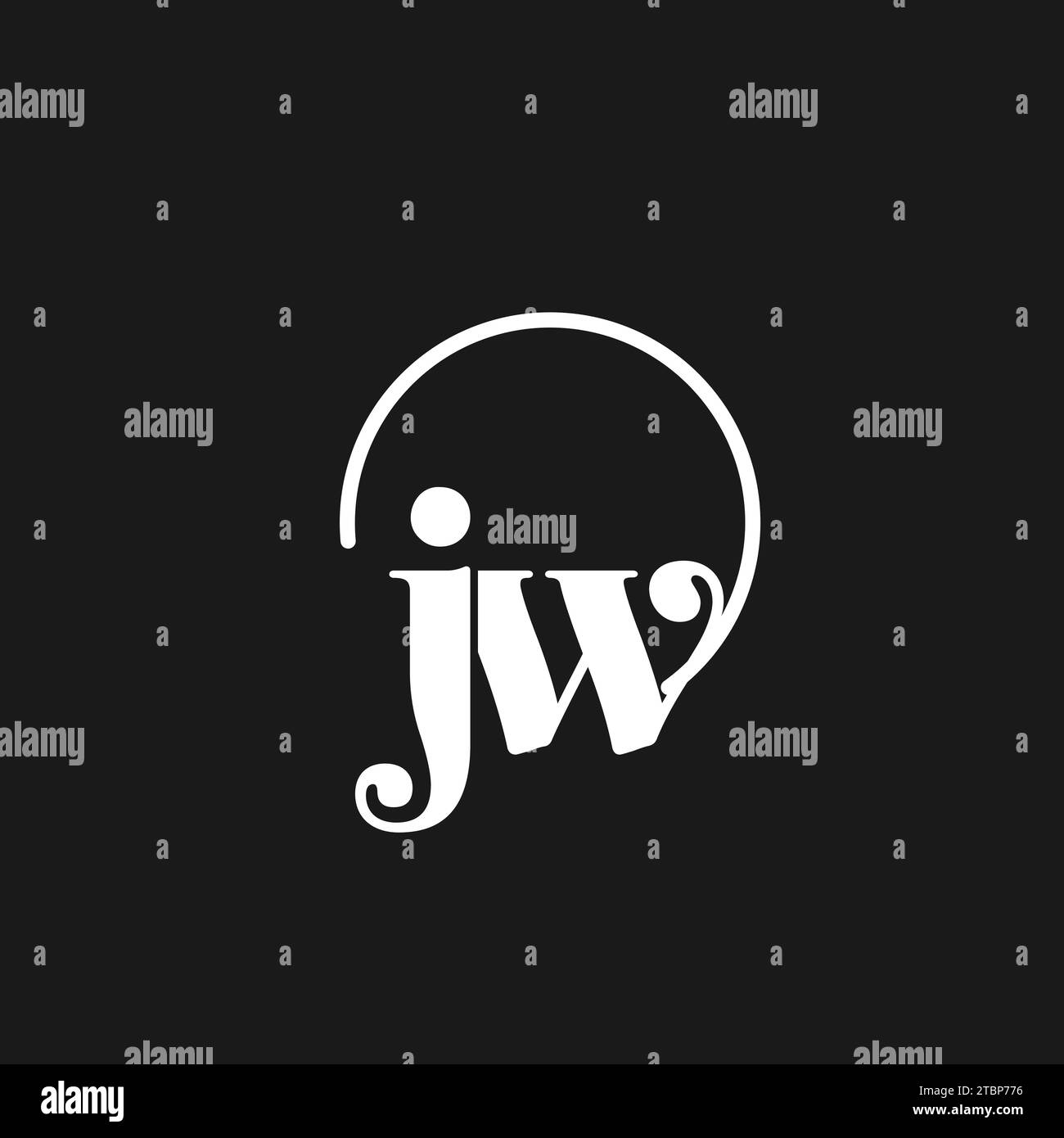 JW logo initiales monogramme avec des lignes circulaires, design de logo minimaliste et propre, graphique vectoriel de style simple mais classe Illustration de Vecteur