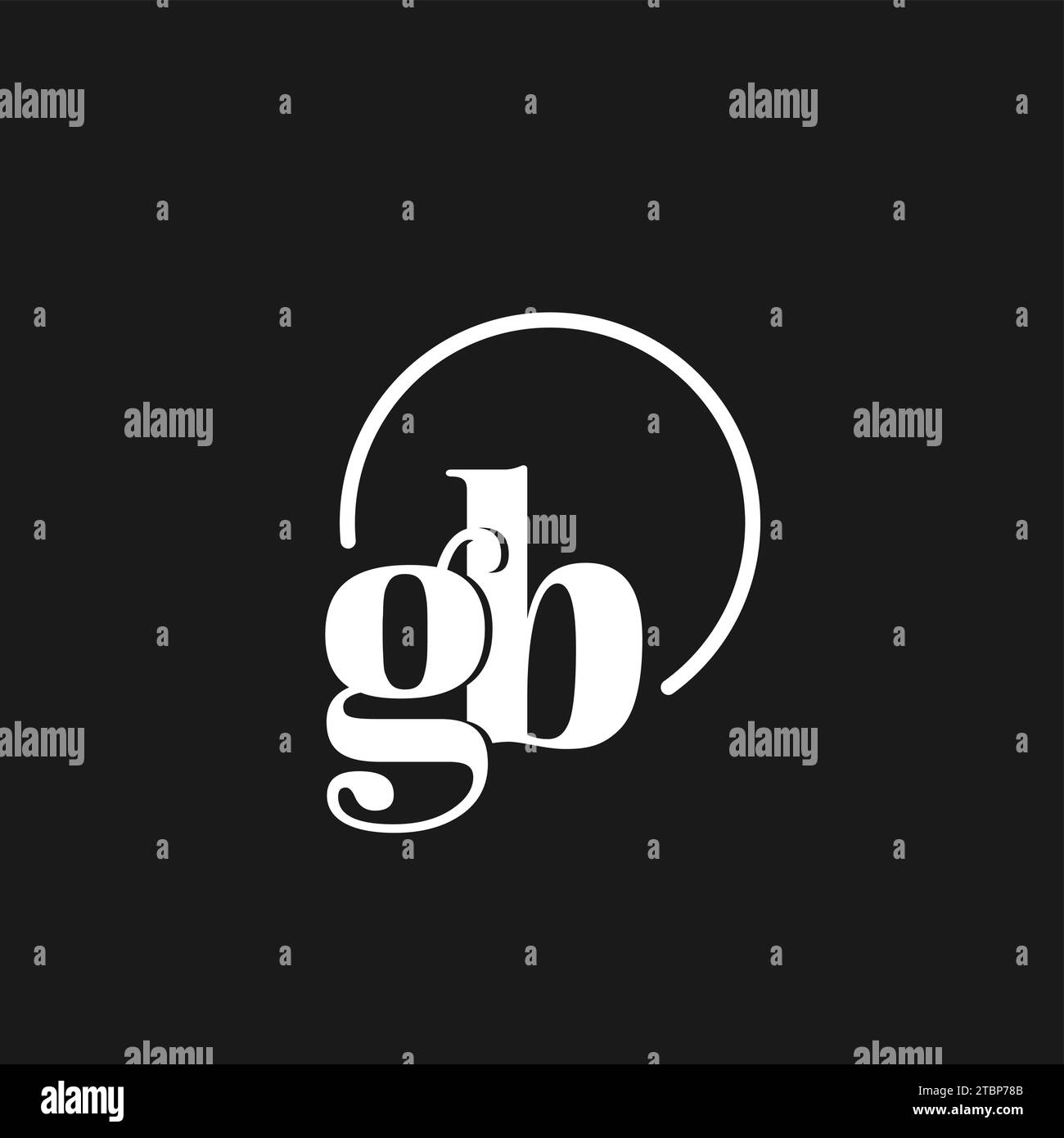 GB logo initiales monogramme avec des lignes circulaires, design de logo minimaliste et propre, graphique vectoriel de style simple mais classe Illustration de Vecteur