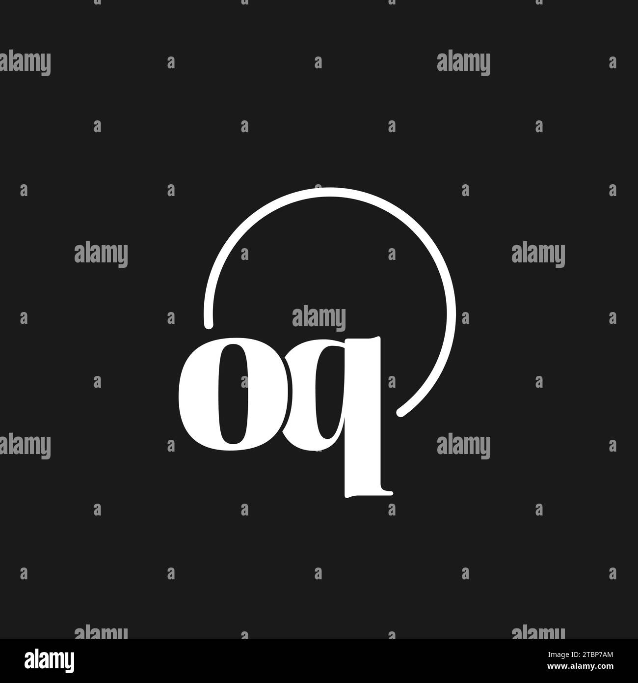 Initiales logo OQ monogramme avec des lignes circulaires, design de logo minimaliste et propre, graphique vectoriel de style simple mais classe Illustration de Vecteur