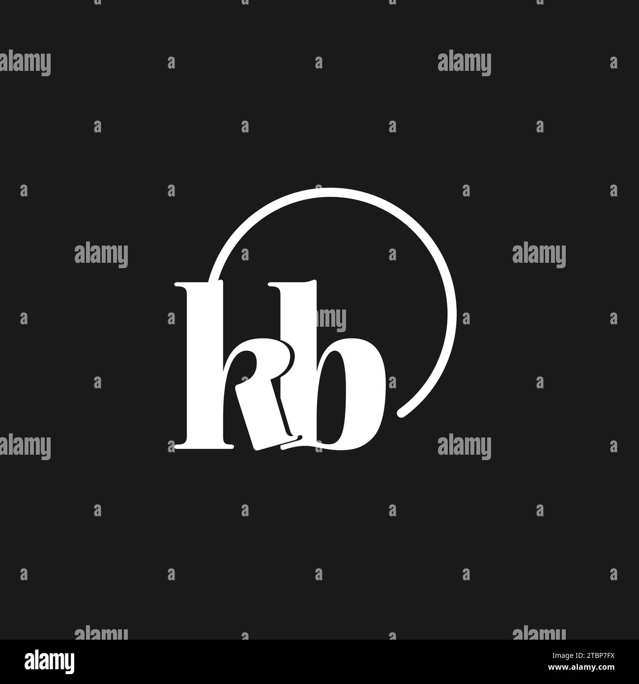 KB logo initiales monogramme avec des lignes circulaires, design de logo minimaliste et propre, graphique vectoriel de style simple mais classe Illustration de Vecteur
