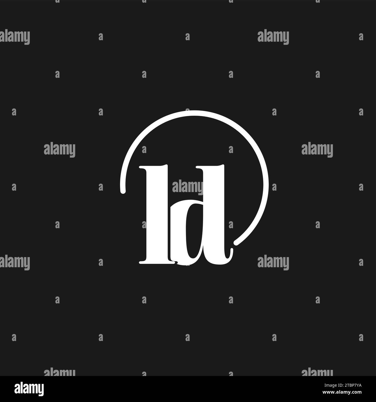 LD logo initiales monogramme avec des lignes circulaires, design de logo minimaliste et propre, graphique vectoriel de style simple mais classe Illustration de Vecteur