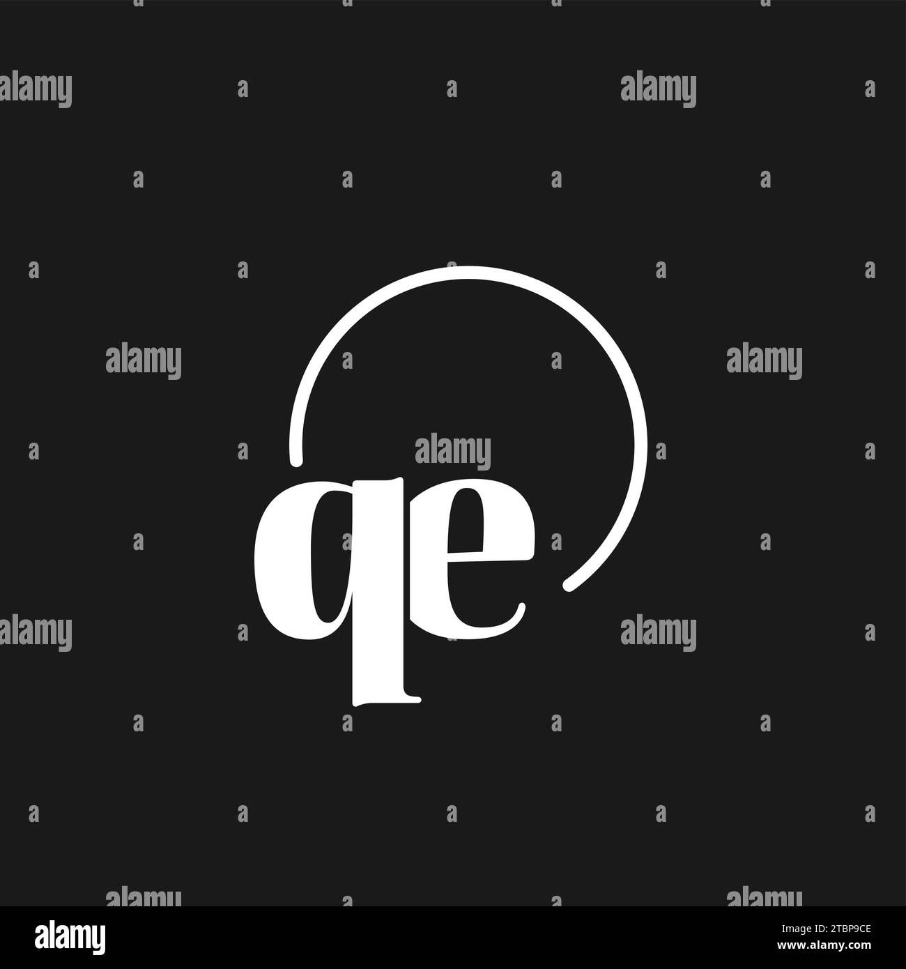 QE logo initiales monogramme avec des lignes circulaires, design de logo minimaliste et propre, graphique vectoriel de style simple mais classe Illustration de Vecteur