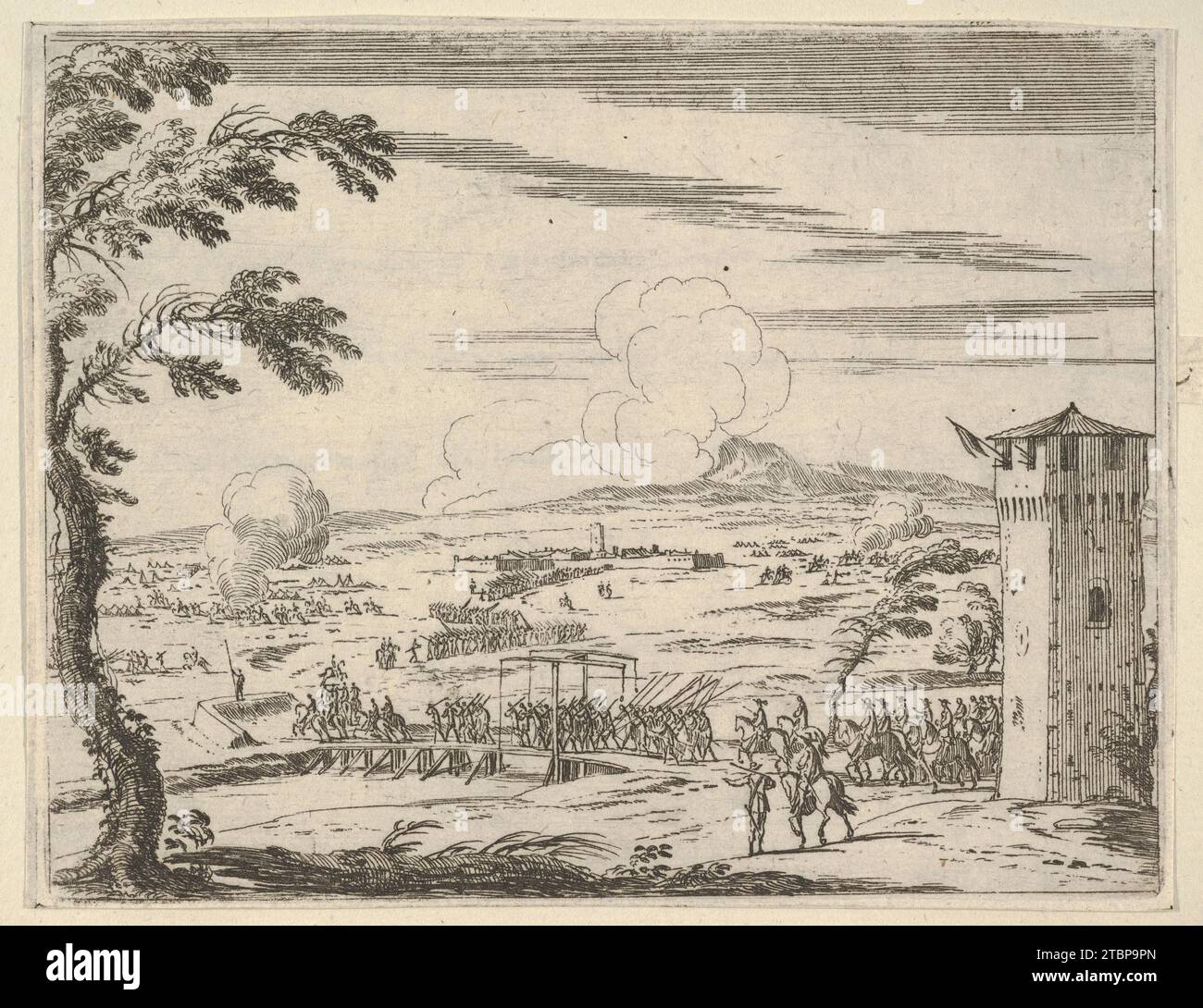 Francesco I d'Este protège la Piazza di Nonantola contre la Marchesa Mattei avec un petit nombre de personnes et une grande perte d'ecclésiastiques, de l'Idea di un principe ed Eroe Cristiano in Francesco I d'Este, di Modena e Reggio Duca VIII [...] 1959 par Bartolomeo Fenice (Fenis) Banque D'Images