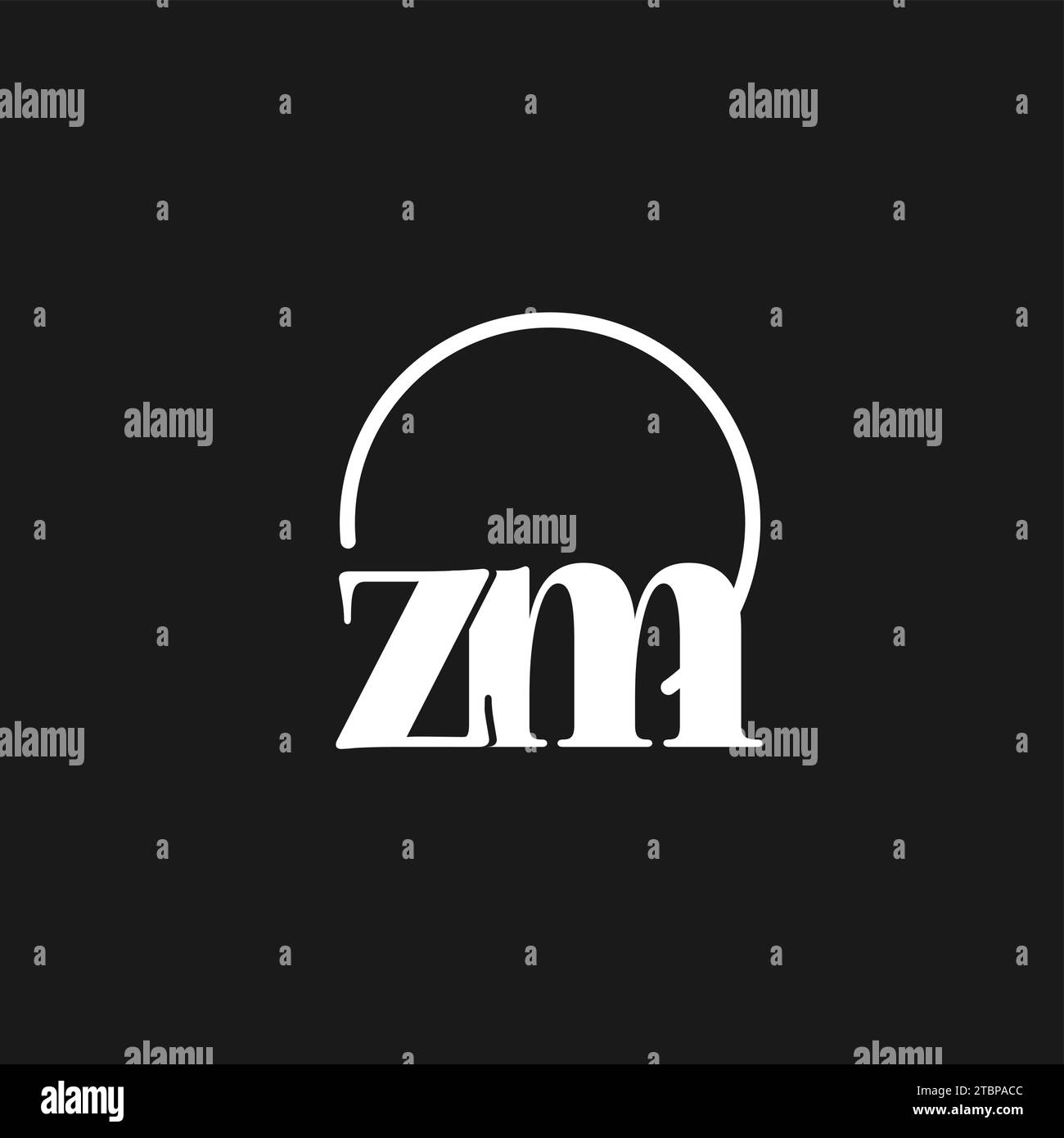 ZM logo initiales monogramme avec des lignes circulaires, design de logo minimaliste et propre, graphique vectoriel de style simple mais classe Illustration de Vecteur