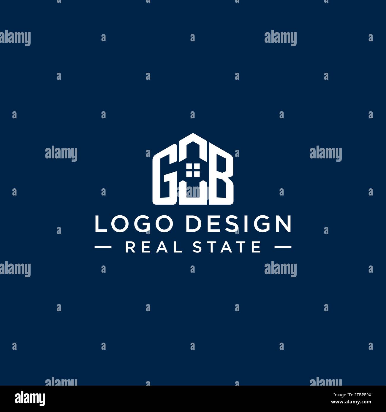 Lettre initiale GB monogramme logo avec forme de maison abstraite, graphique vectoriel de conception de logo immobilier simple et moderne Illustration de Vecteur