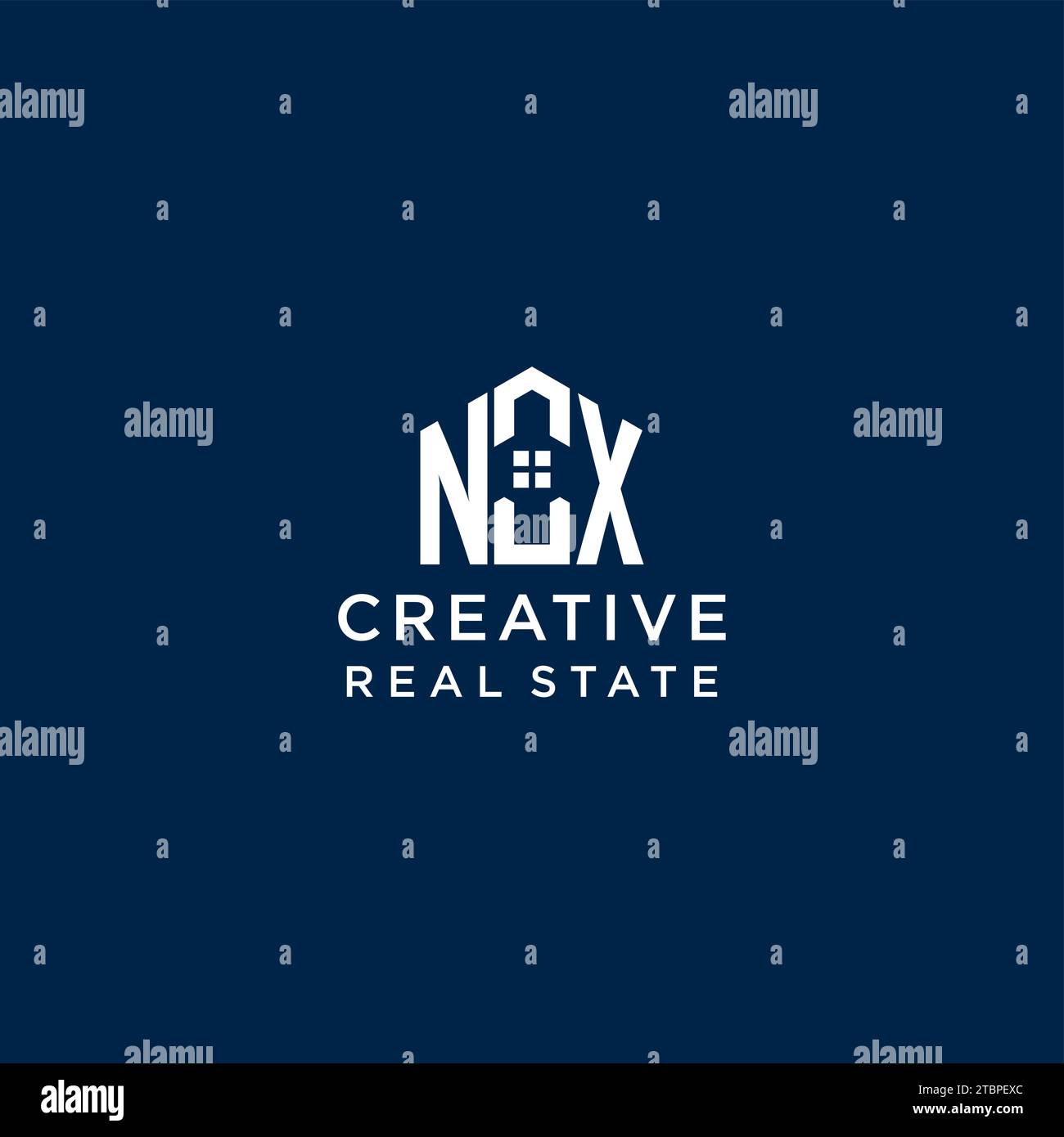 Lettre initiale NX monogramme logo avec forme de maison abstraite, graphique vectoriel de conception de logo immobilier simple et moderne Illustration de Vecteur