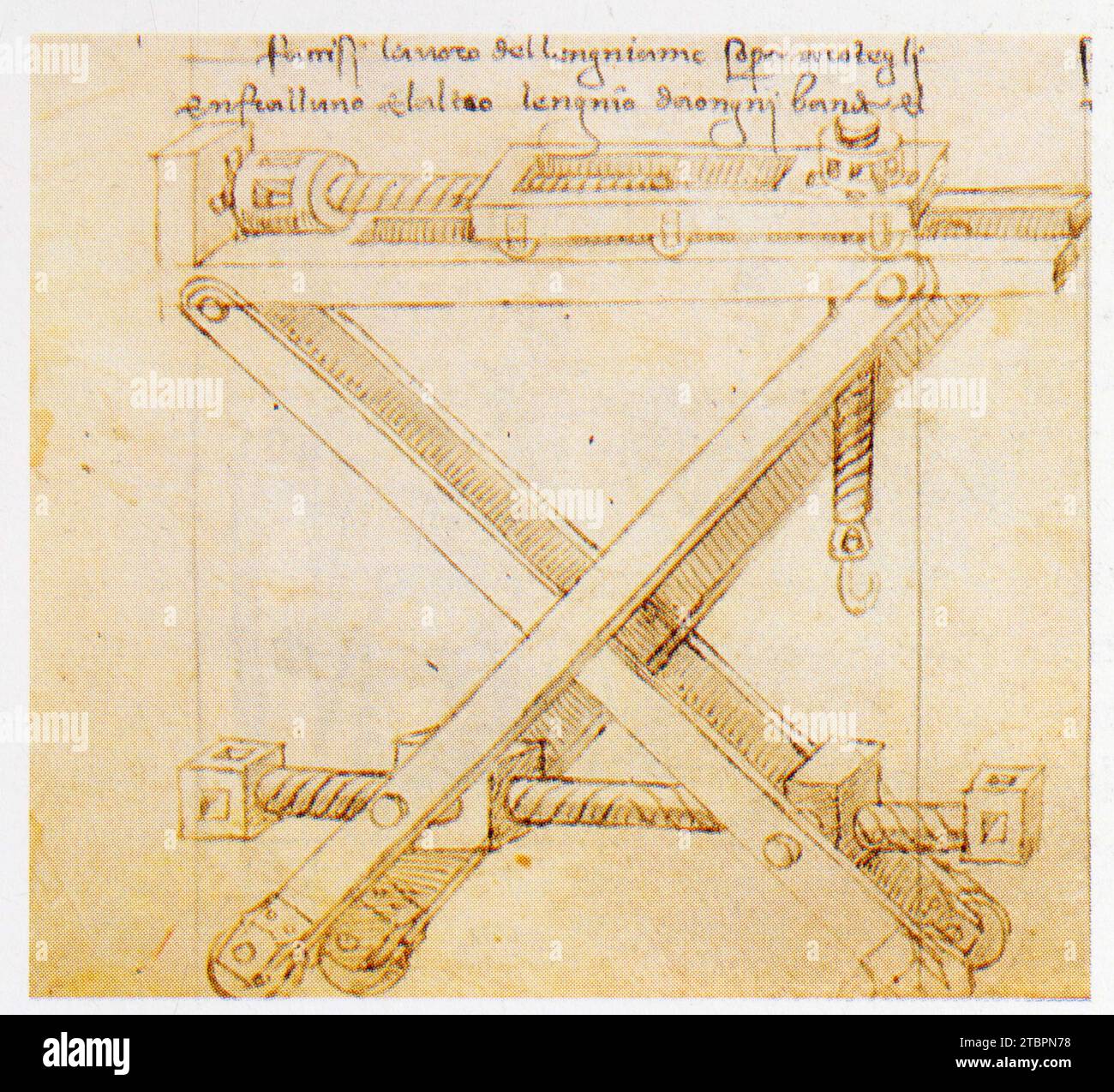 Francesco di Giorgio.1439-1501.Chariot de levée à hauteur variable Banque D'Images
