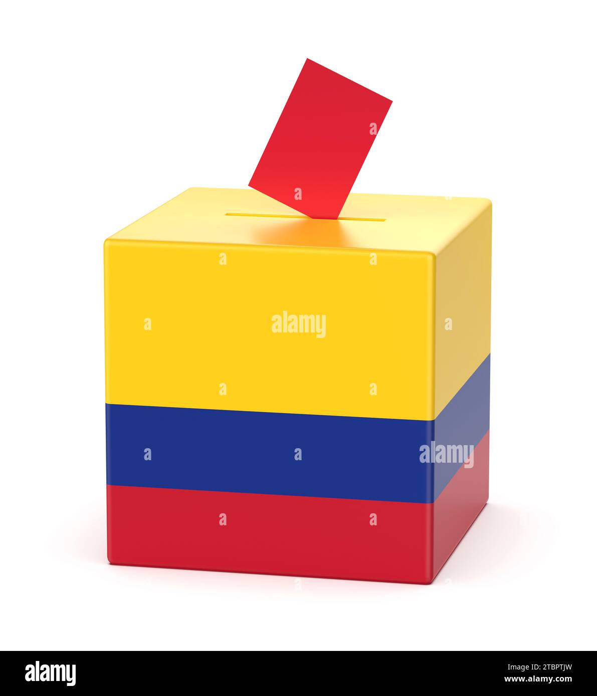 Insertion du vote dans l'urne, image conceptuelle pour l'élection en Colombie Banque D'Images