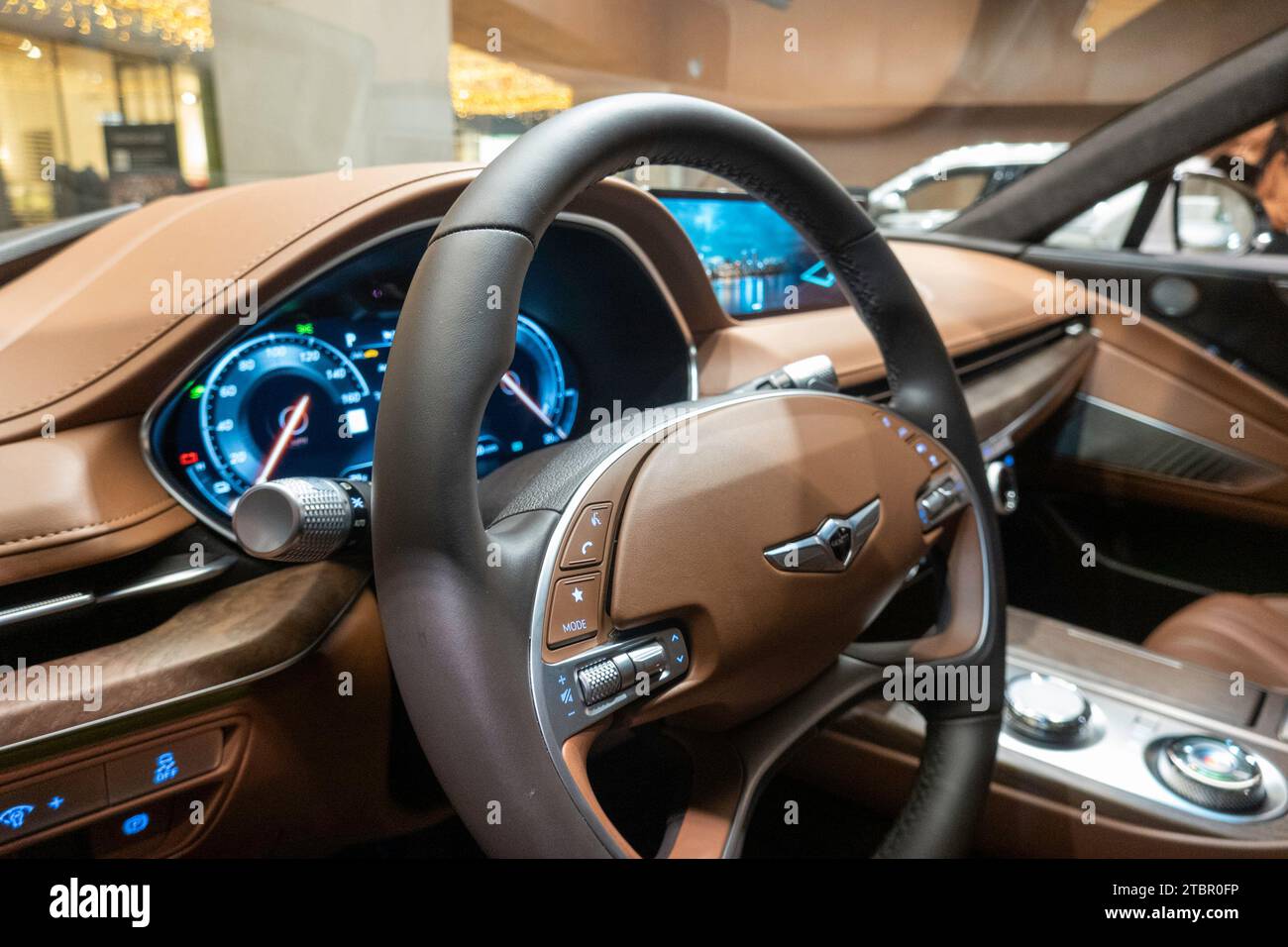 Showroom dans le centre commercial Hudson yards pour le luxe, toutes les voitures électriques Genesis, 2023, New York City, USA Banque D'Images