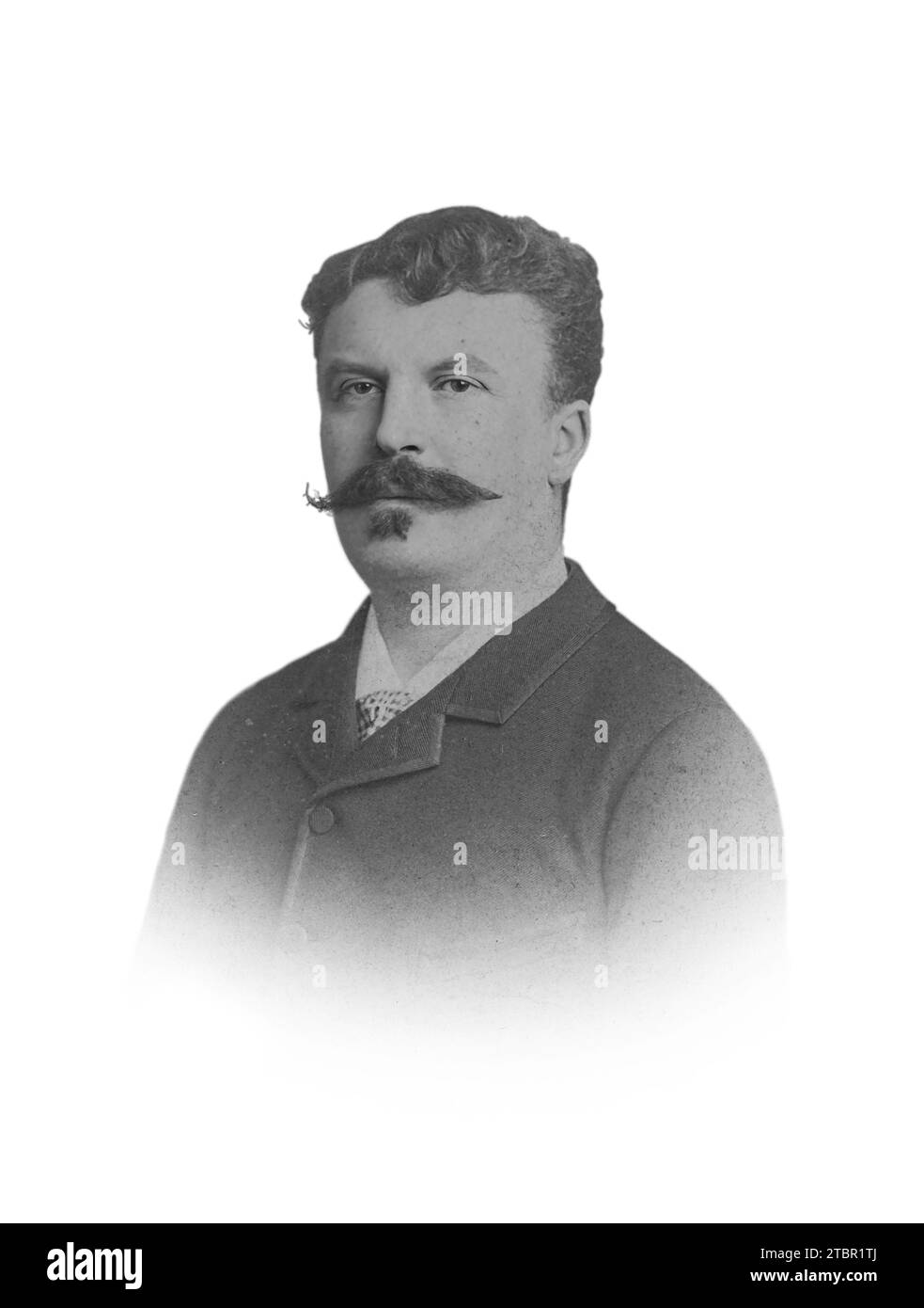 Guy de Maupassant au début de sa carrière ; par Alphonse Liébert. Date inconnue. Visage amélioré numériquement. Banque D'Images